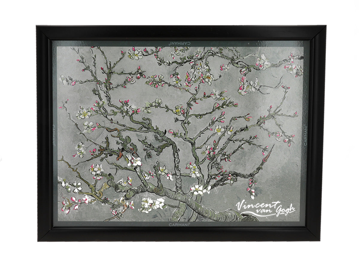 Suporte para portátil V. van Gogh, Amendoeira em Flor, cinzento, 30.5x40.5cm, personalizável com gravação