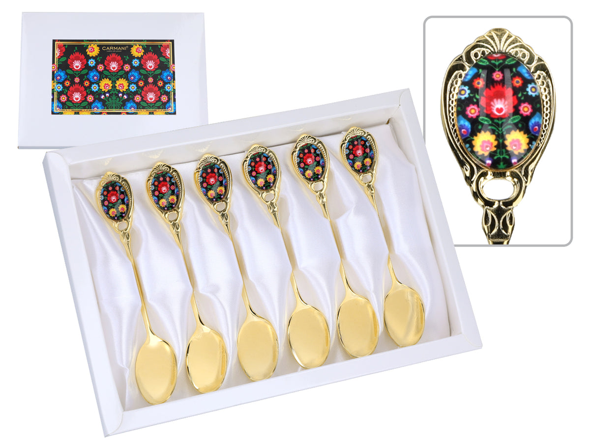 Colheres revestidas a ouro de 24K Kujawskie, pretas