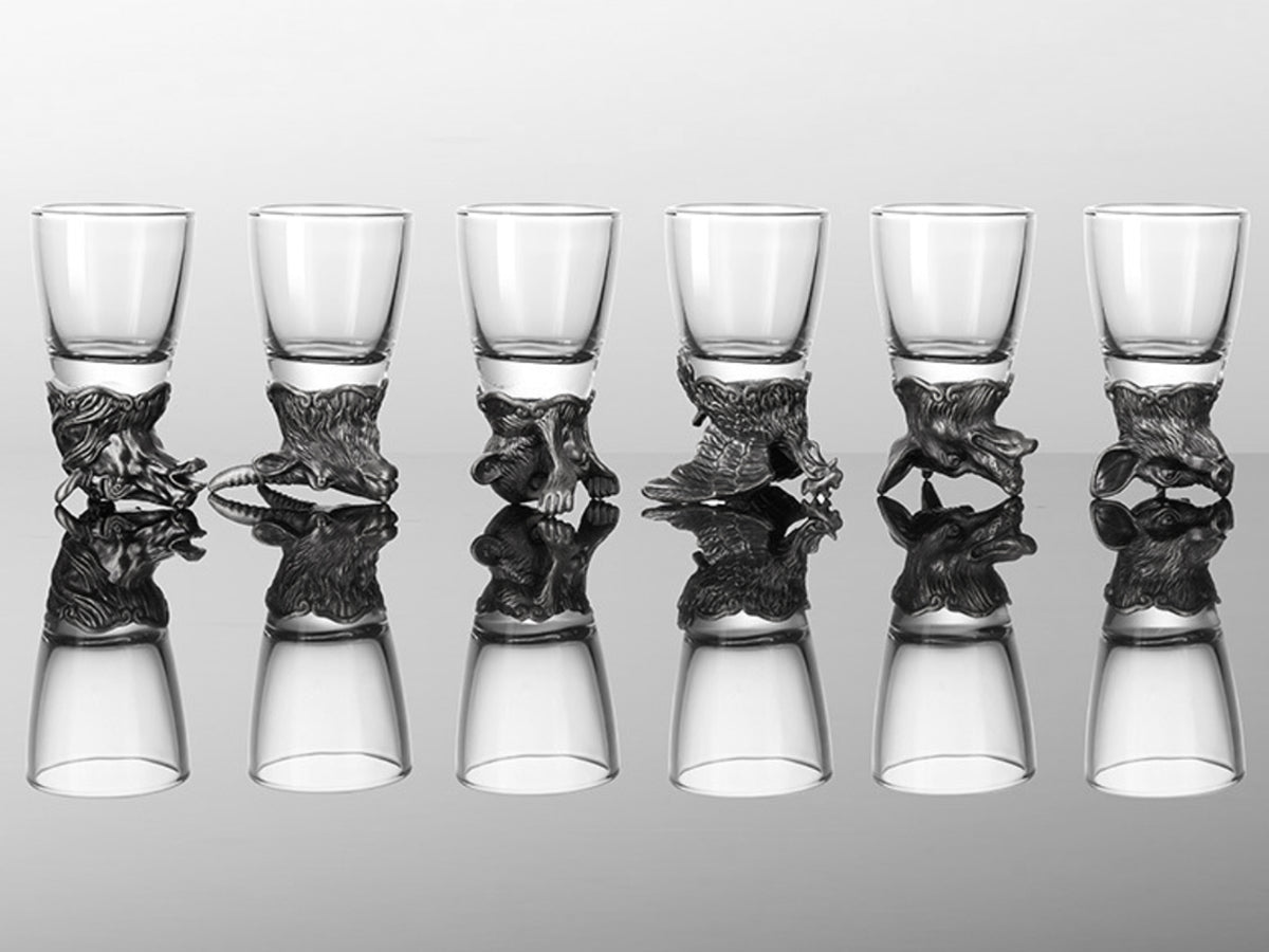 Conjunto de 12 copos de shot de 25ml com jarro de 250ml, com possibilidade de personalização por gravação