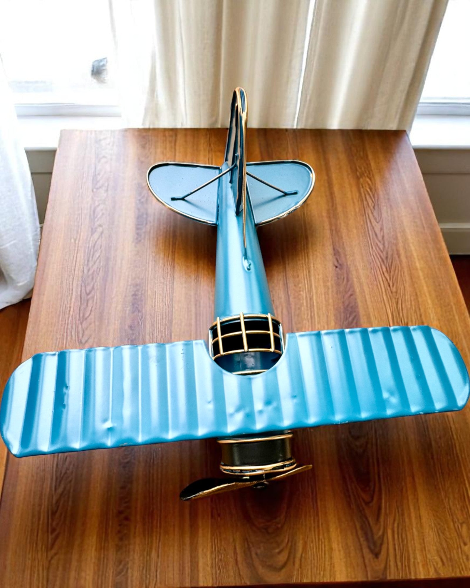 Modelo metálico de avião Blue Baron – retro, para presente, com opção de gravação