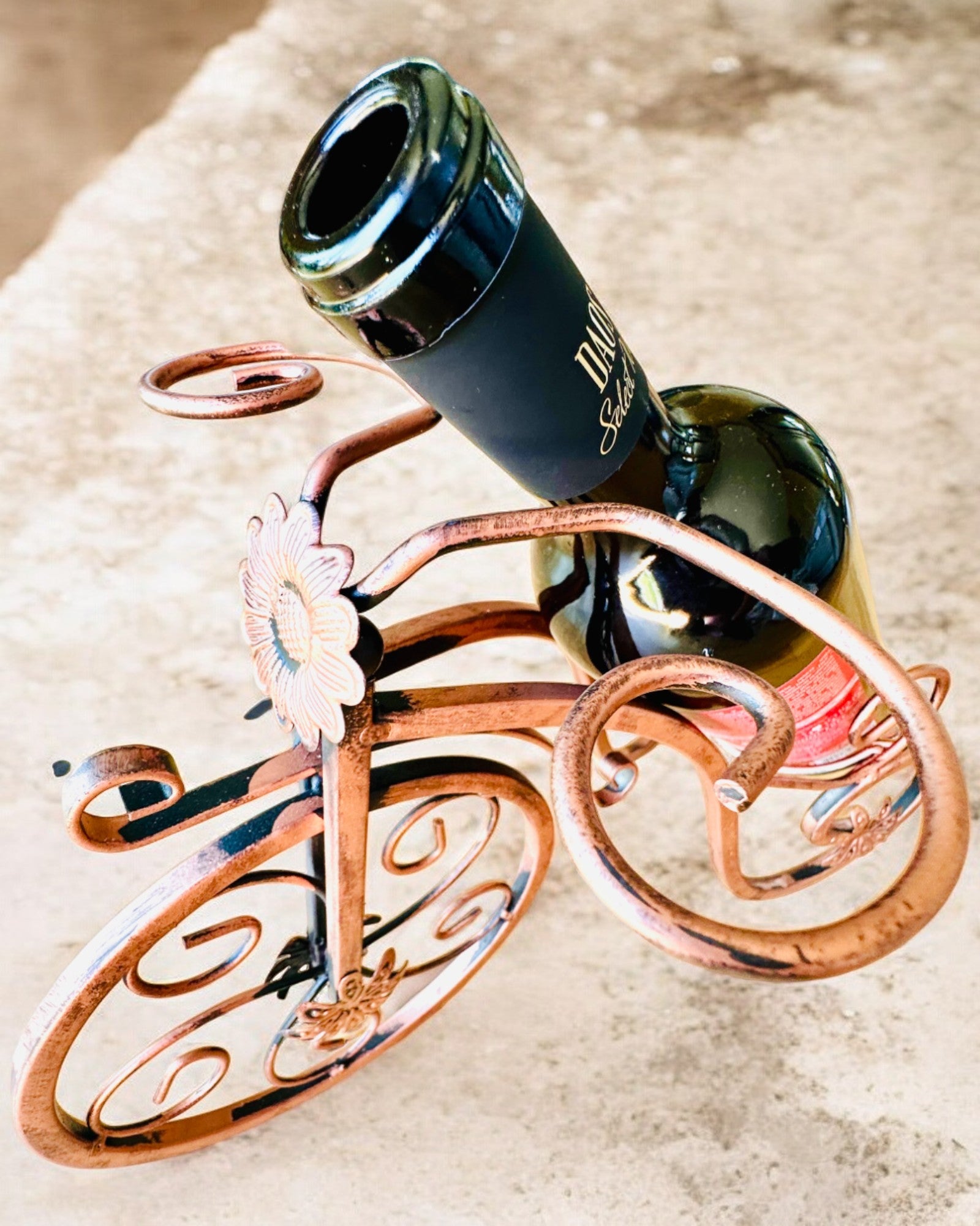 Suporte de Vinho "WineCycle" em Forma de Bicicleta - possibilidade de personalização com gravação para presente
