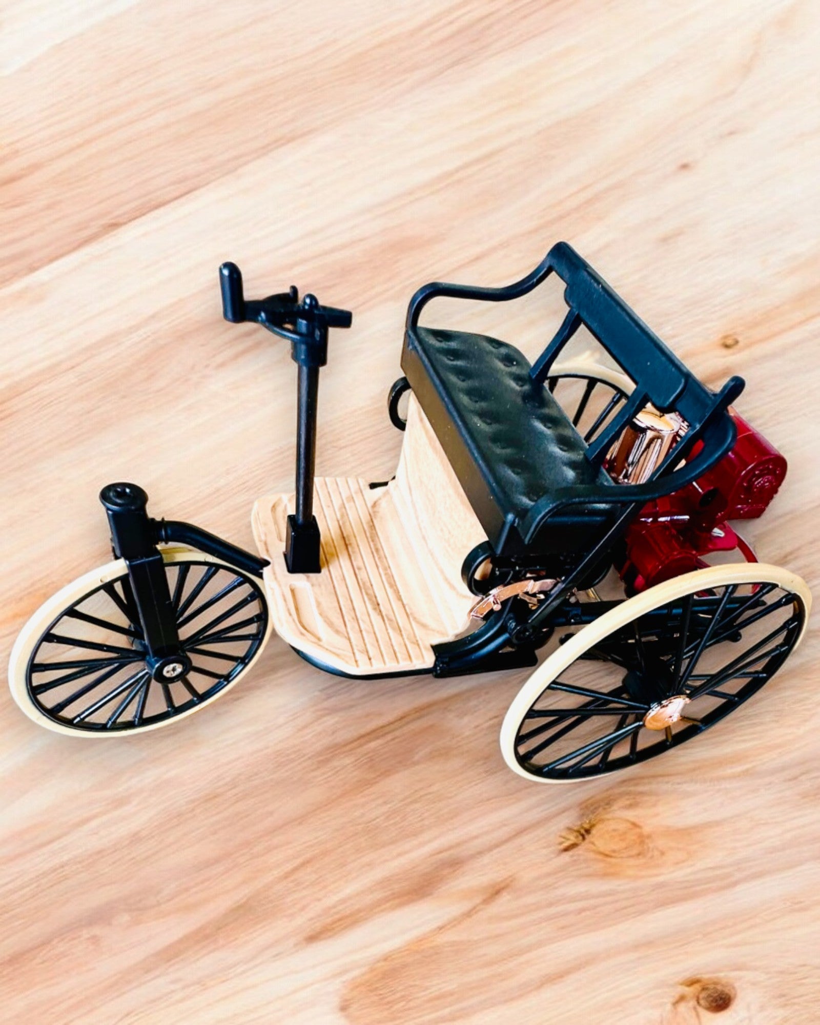 Retro Triciclo Benz Patent-Motorwagen - Modelo de Colecionador, personalização com gravação para presente
