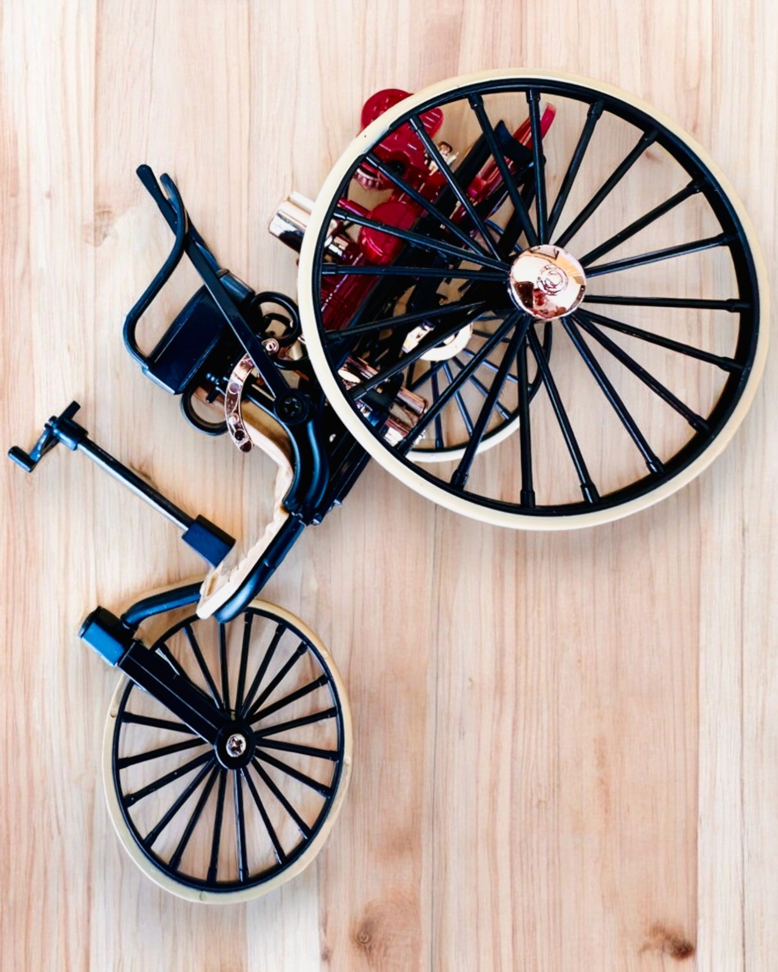 Retro Triciclo Benz Patent-Motorwagen - Modelo de Colecionador, personalização com gravação para presente