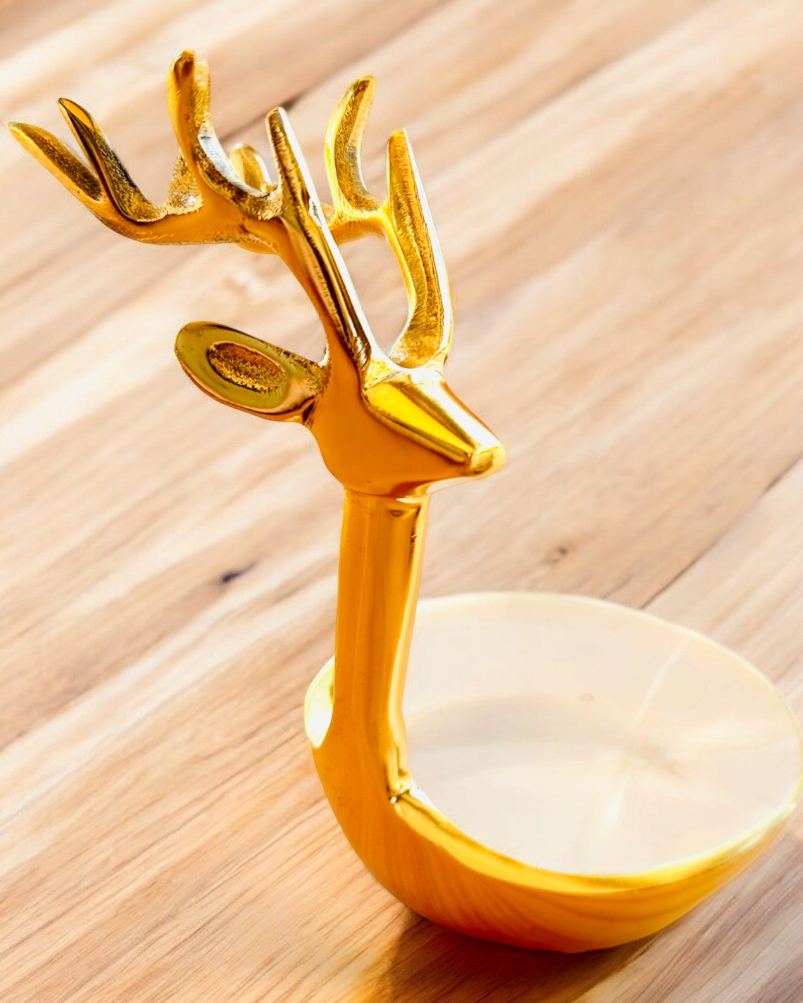 Tigela Elegante Beleza com Chifres – Artesanato da Índia, personalização com gravação