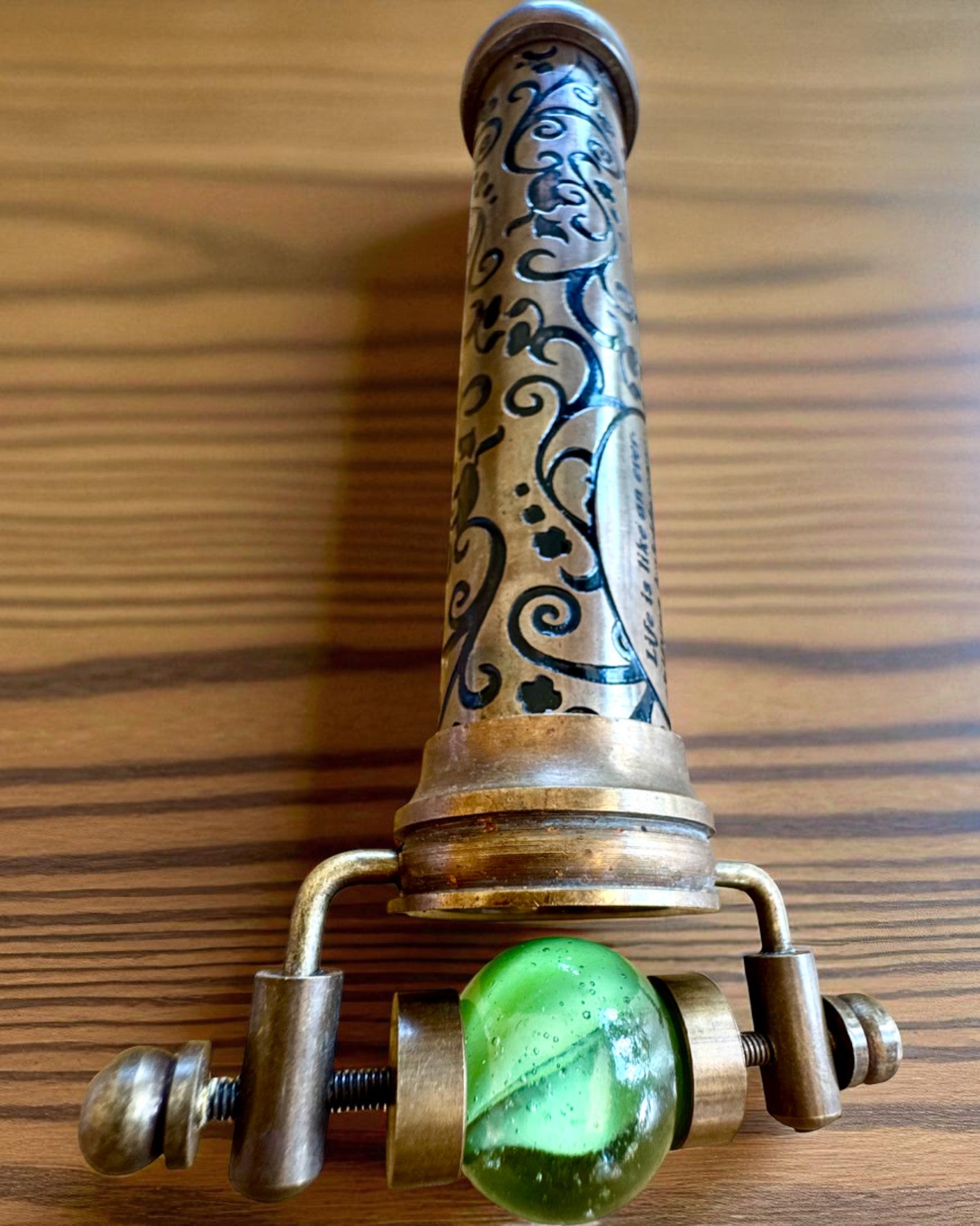 Caleidoscópio Vintage „Emerald Dreams”, 15 cm – feito à mão, possibilidade de personalização com gravação para presente