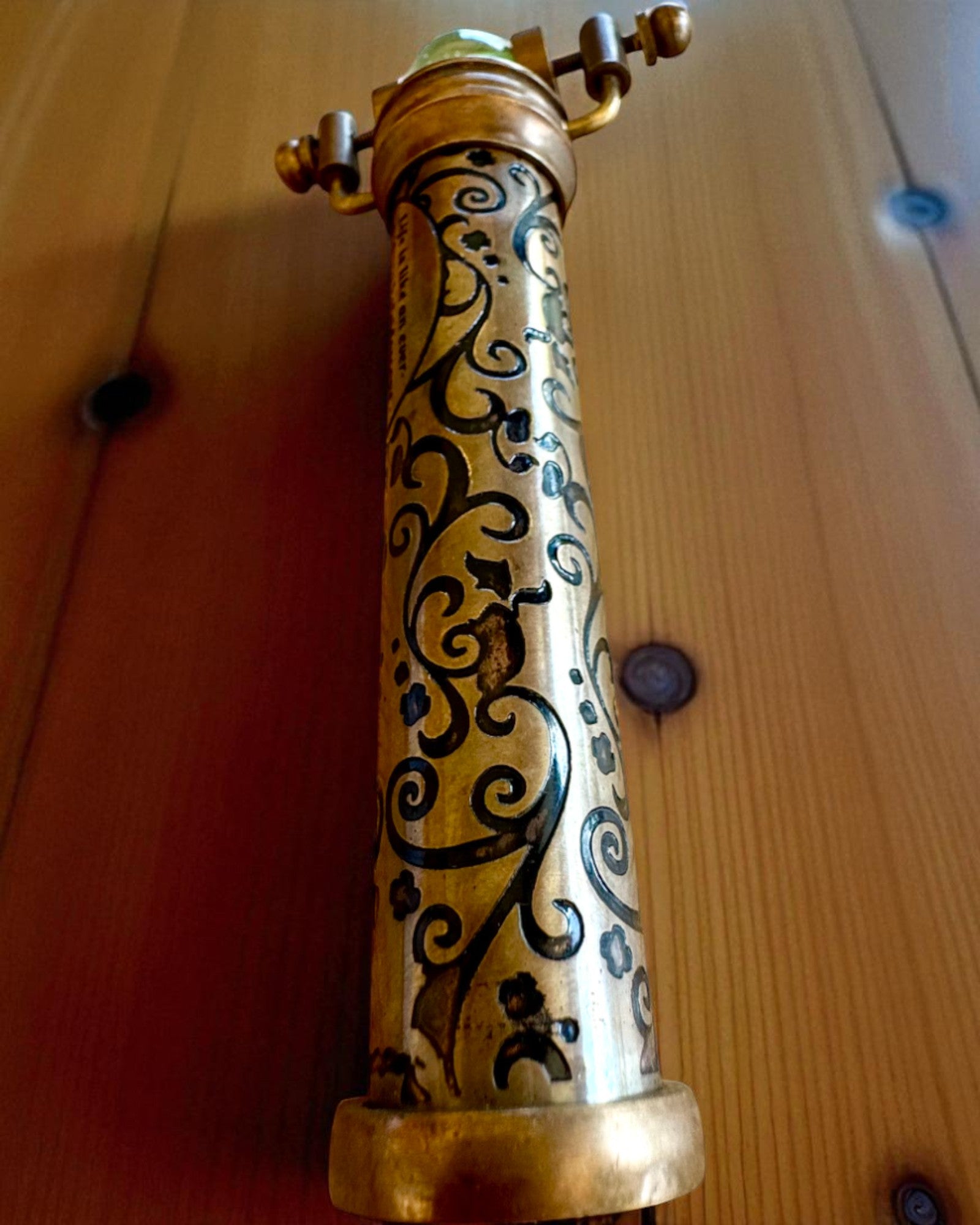 Caleidoscópio Vintage „Emerald Dreams”, 15 cm – feito à mão, possibilidade de personalização com gravação para presente