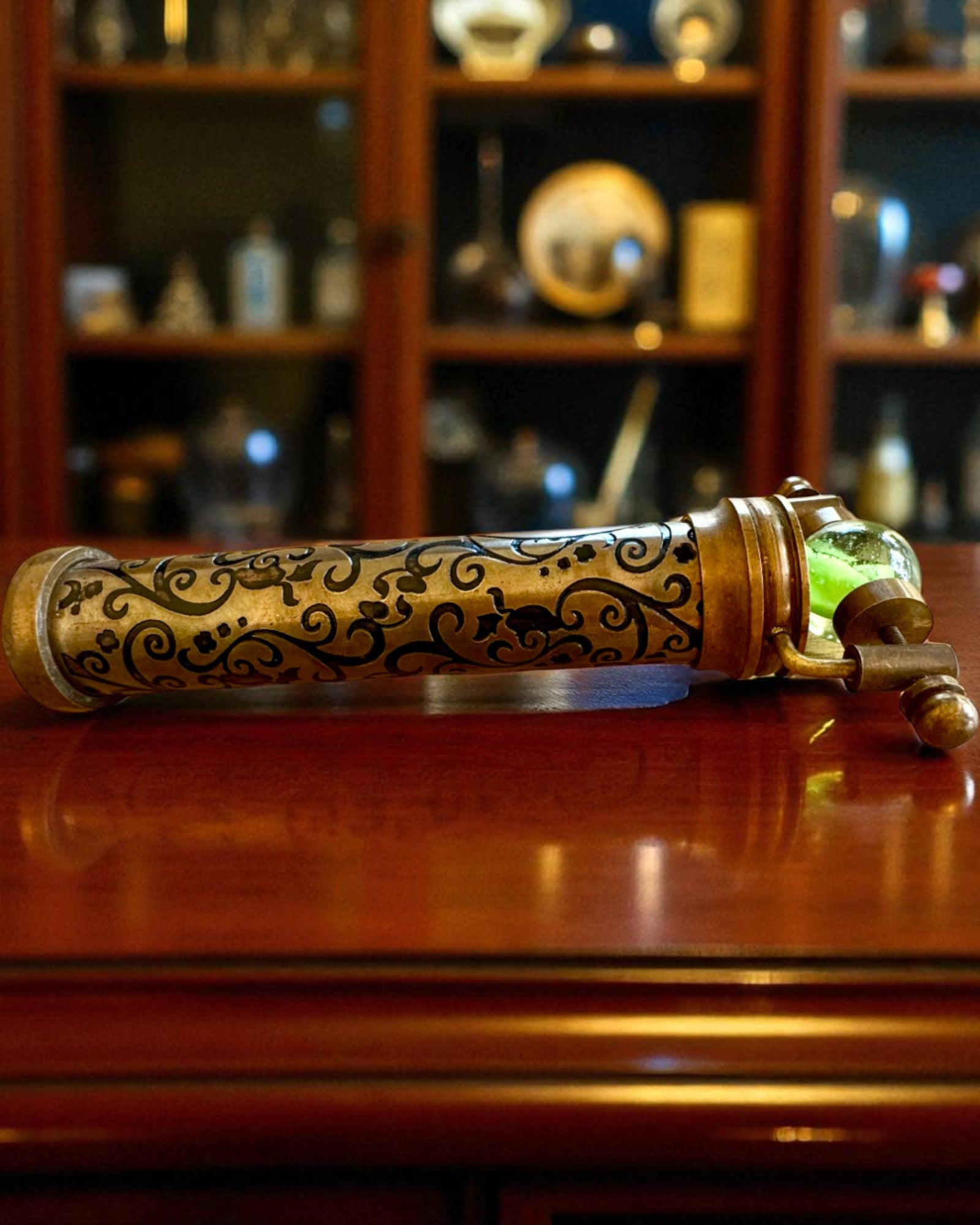 Caleidoscópio Vintage „Emerald Dreams”, 15 cm – feito à mão, possibilidade de personalização com gravação para presente