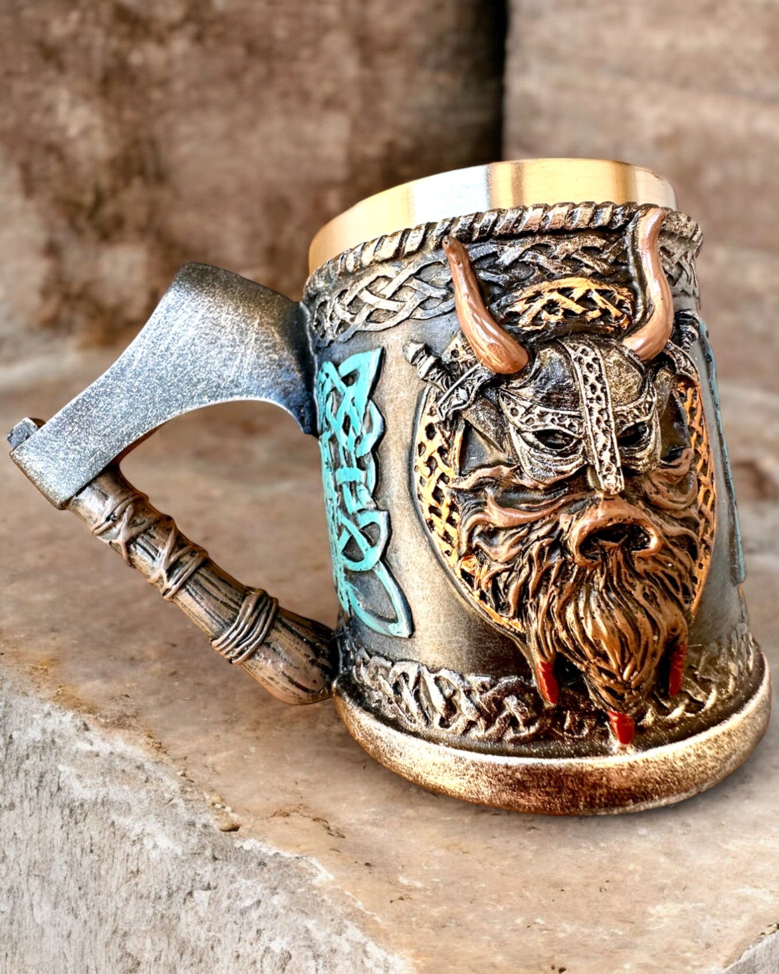 Caneca Viking Ragnar's Horn - com Opção de Gravação para presente, 250 ml