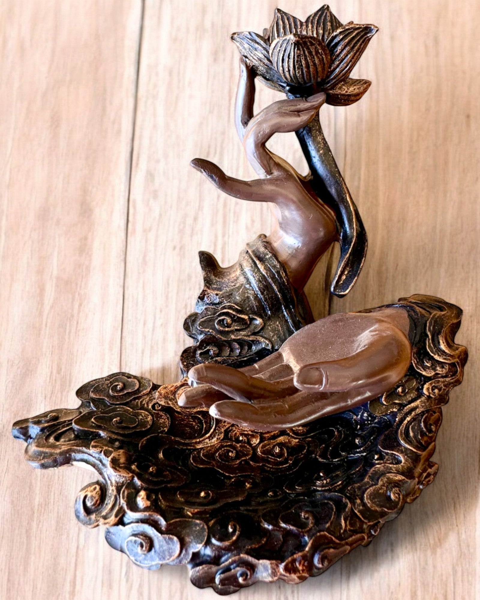 Mão Mística, Incensário, suporte para incenso com Fluxo, possibilidade de personalização com gravação para presente