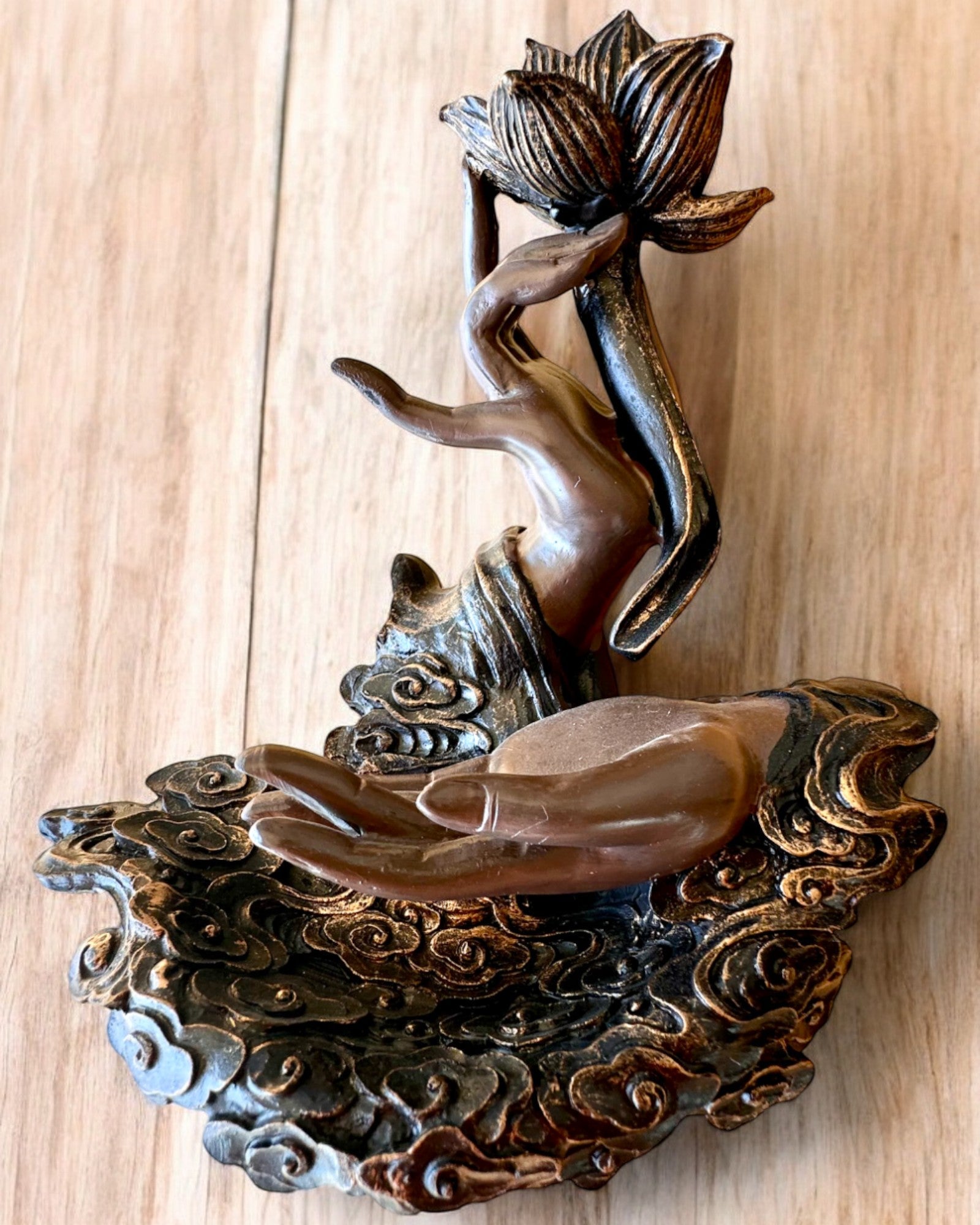 Mão Mística, Incensário, suporte para incenso com Fluxo, possibilidade de personalização com gravação para presente