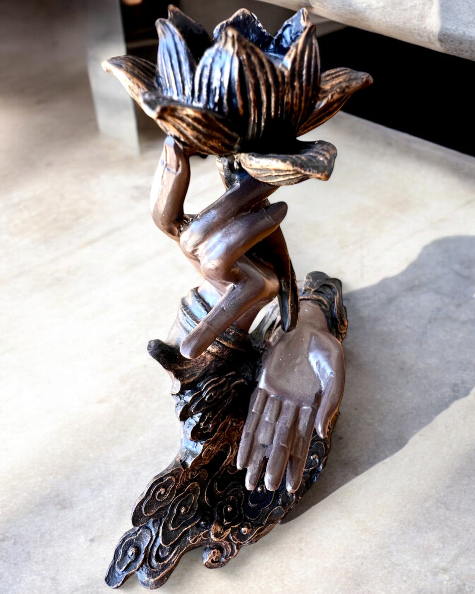 Mão Mística, Incensário, suporte para incenso com Fluxo, possibilidade de personalização com gravação para presente