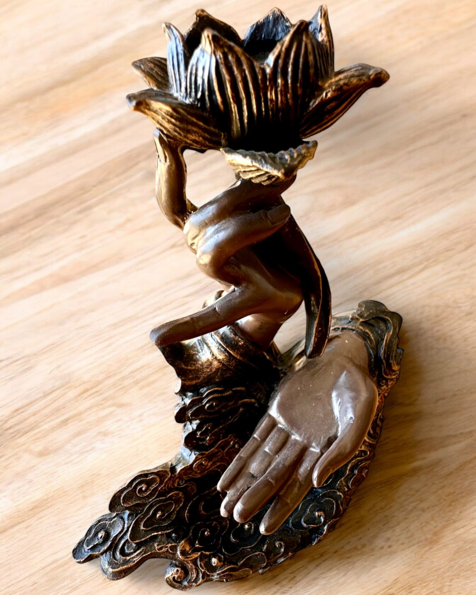 Mão Mística, Incensário, suporte para incenso com Fluxo, possibilidade de personalização com gravação para presente