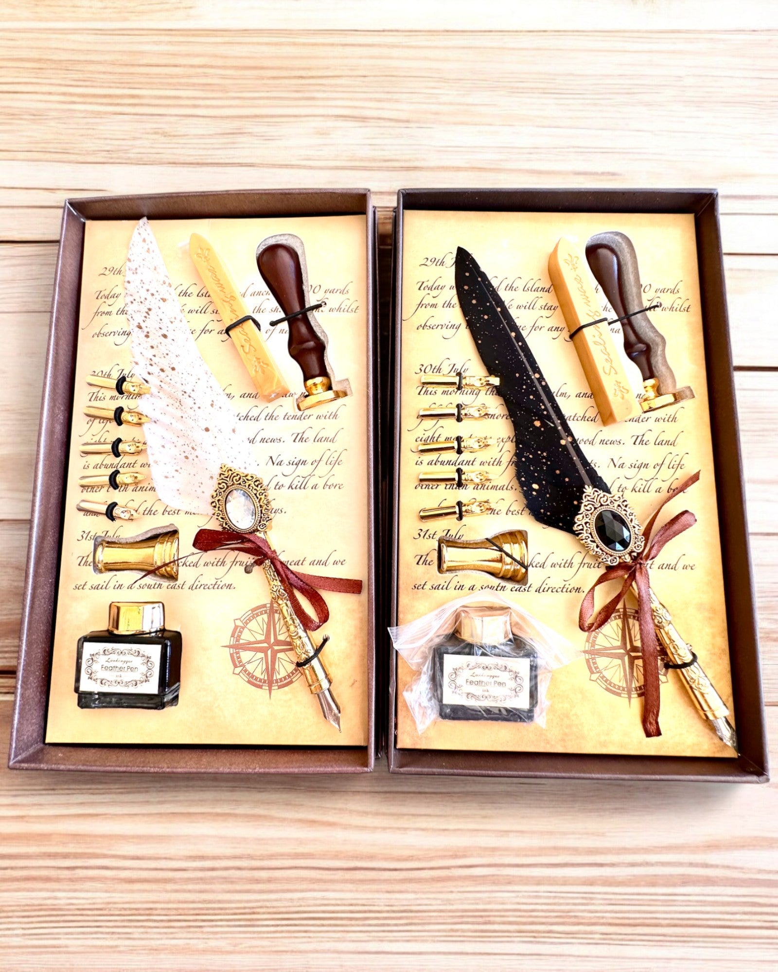 Conjunto de Caligrafia "Elegância na Prática" com Opção de Gravação, para presente. 2 variantes de cores à escolha