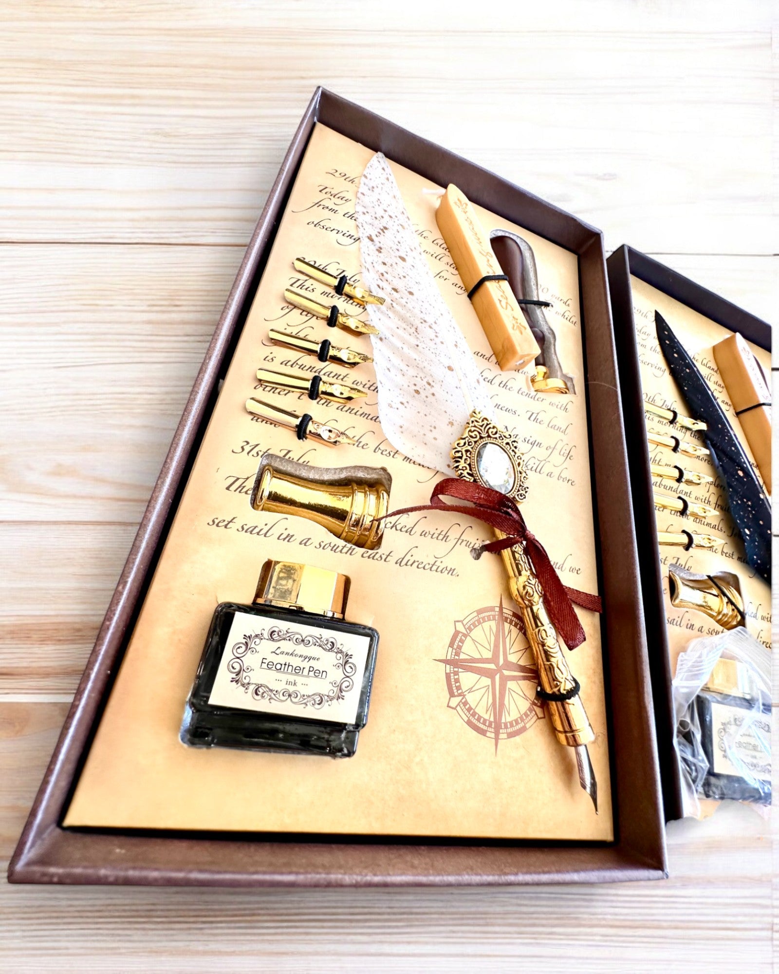 Conjunto de Caligrafia "Elegância na Prática" com Opção de Gravação, para presente. 2 variantes de cores à escolha