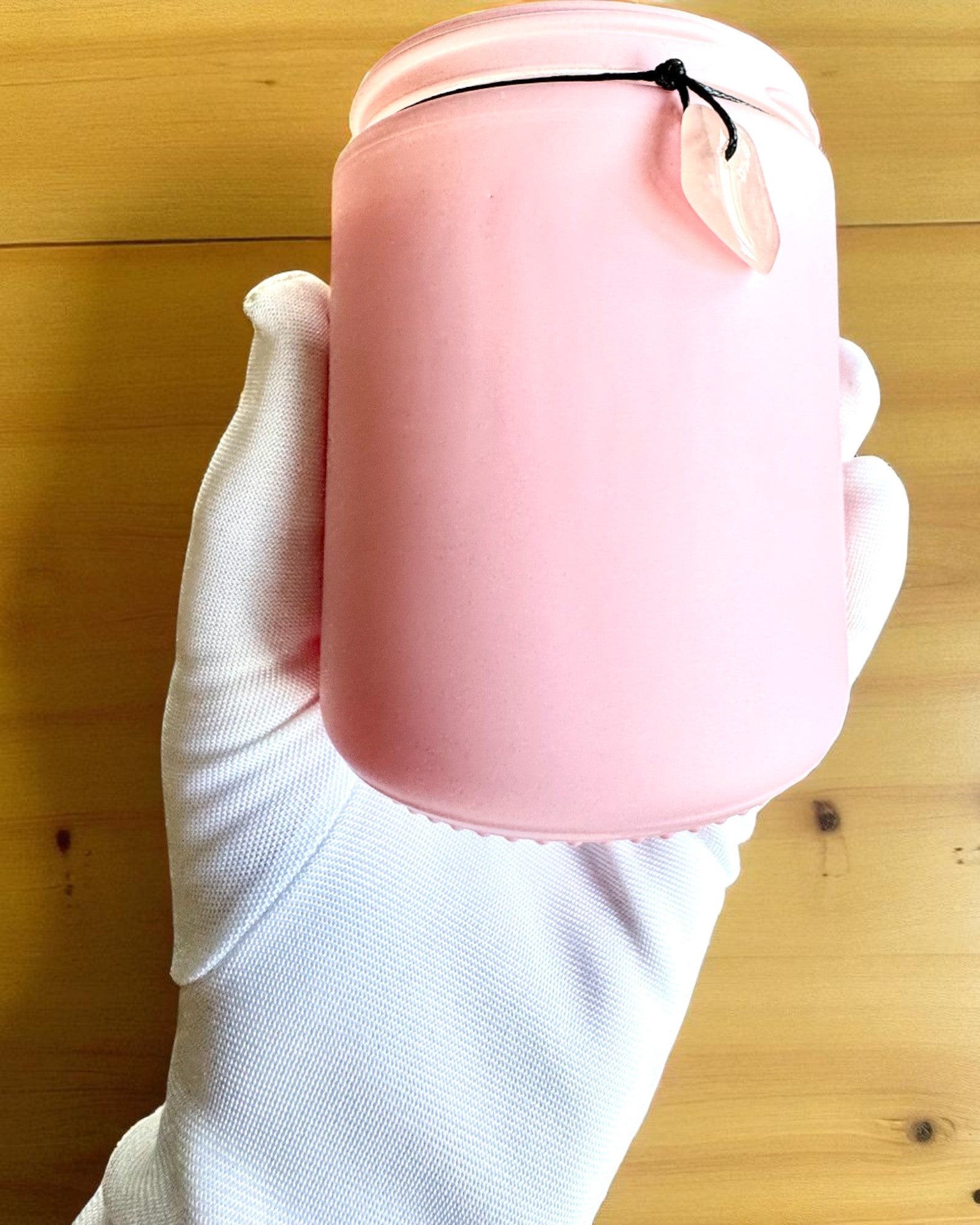 Vela de soja intencional Quartzo Rosa – amor, harmonia e tranquilidade do coração, 250 ml, possibilidade de personalização para presente