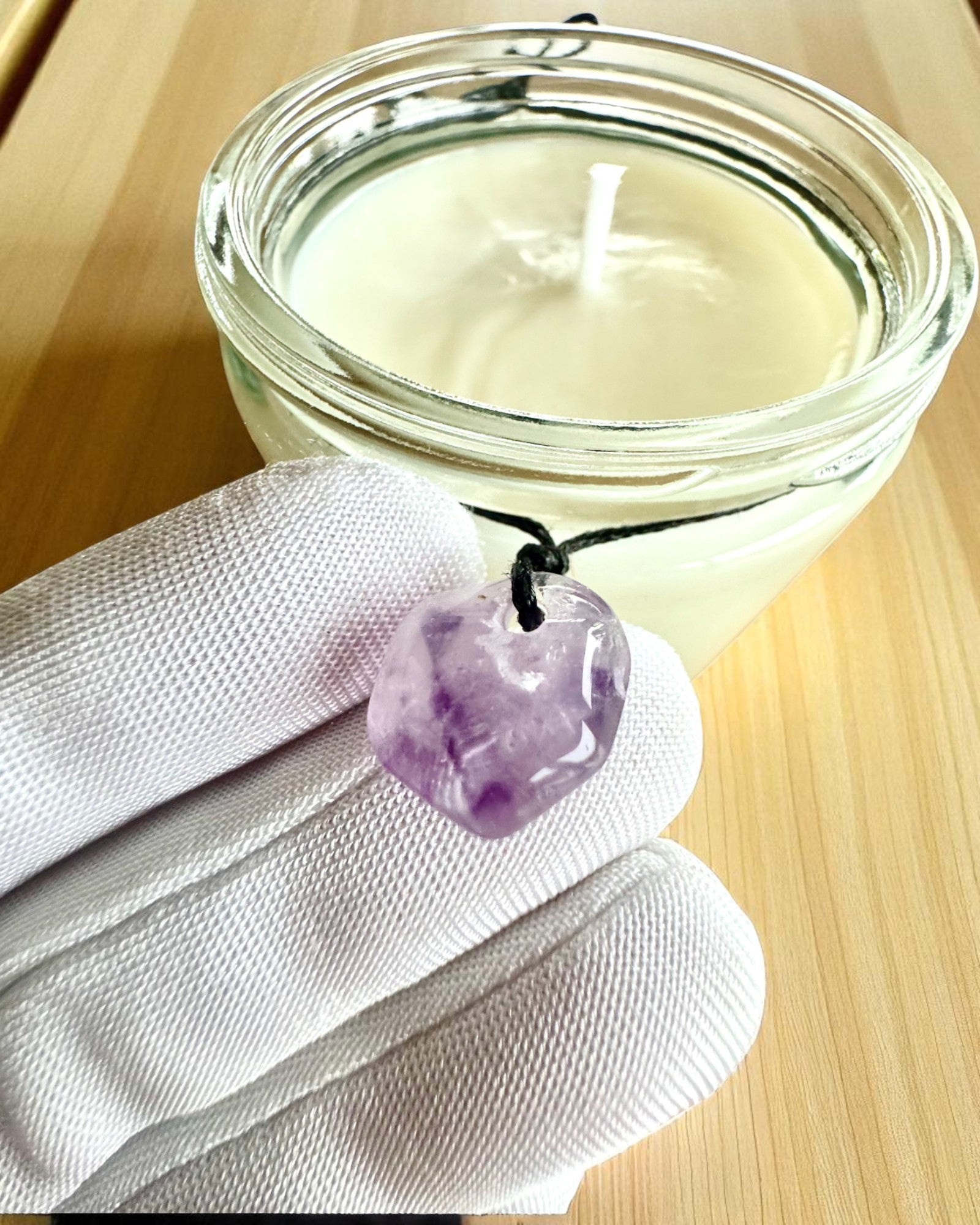 Vela de soja intencional Ametista – paz, harmonia e purificação, 250 ml, possibilidade de personalização para presente