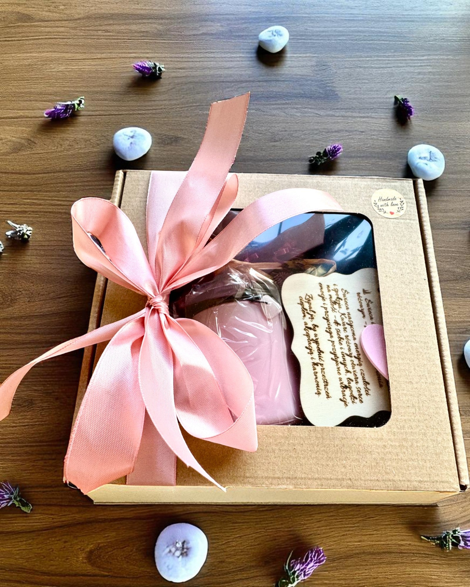 Vela de soja intencional Quartzo Rosa – amor, harmonia e tranquilidade do coração, 250 ml, possibilidade de personalização para presente