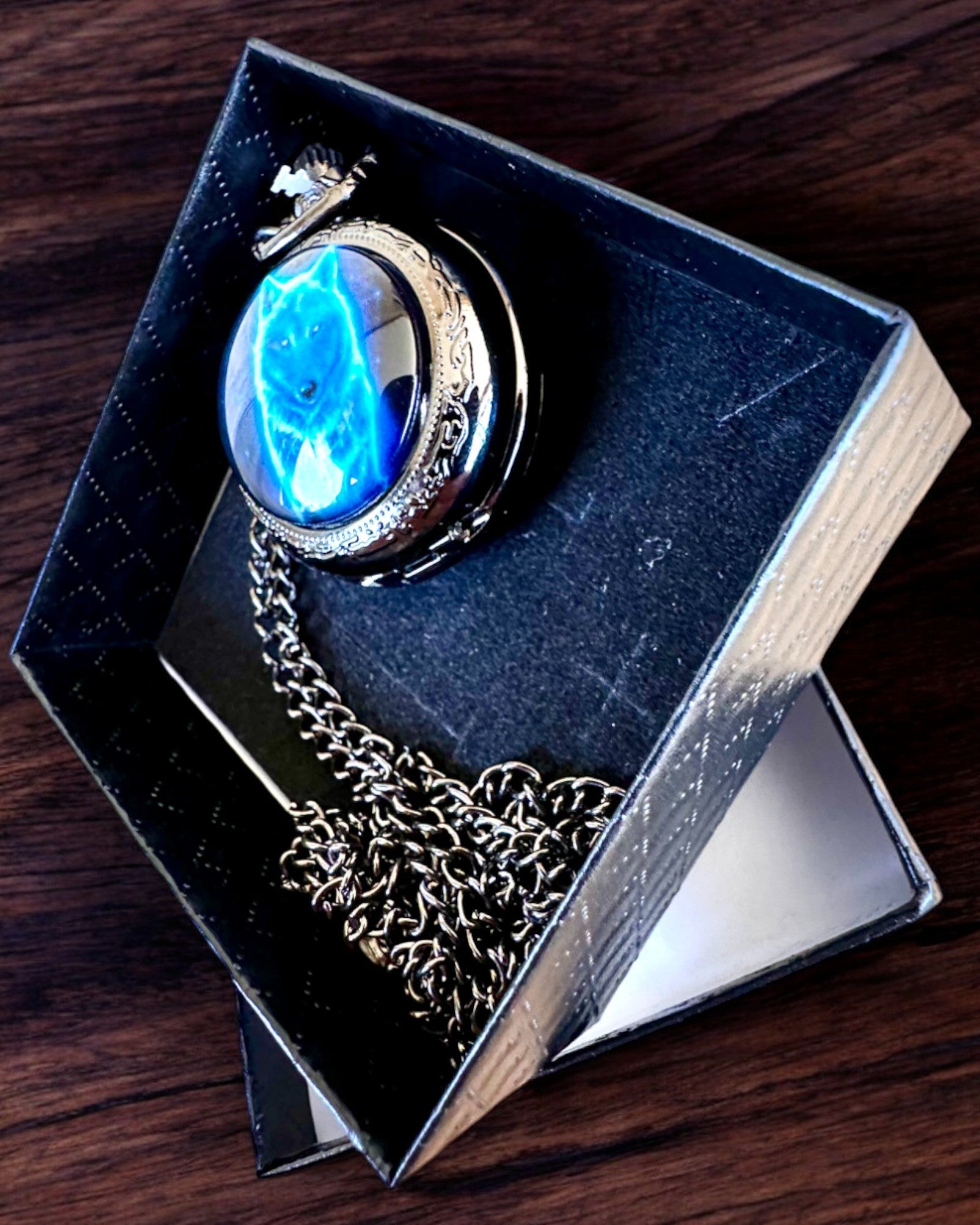 Relógio de Bolso Lunar Wolf – Relógio do Lobo Lunar, possibilidade de personalização com gravação para presente