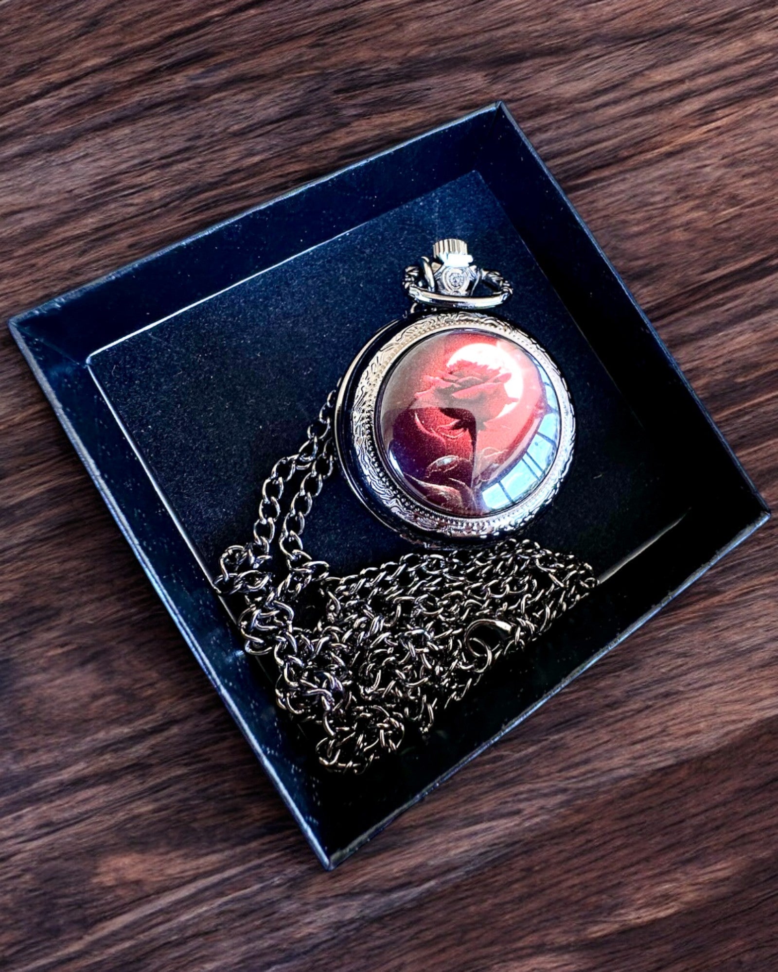 Relógio de Bolso Rosa da Noite, possibilidade de personalização com gravação para presente