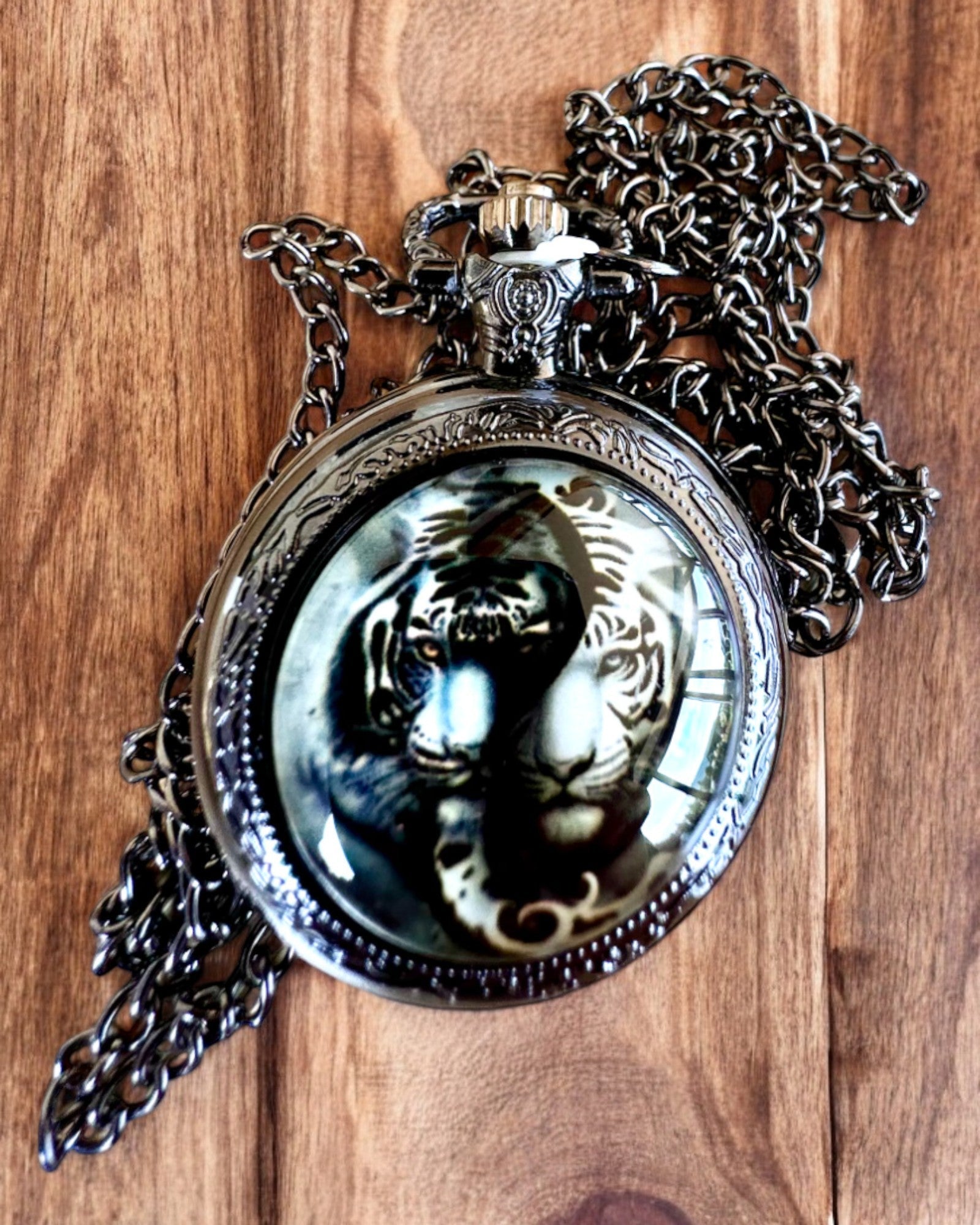 Relógio de bolso "Tygrysia Elegancja" em aço inoxidável com opção de gravação para presente