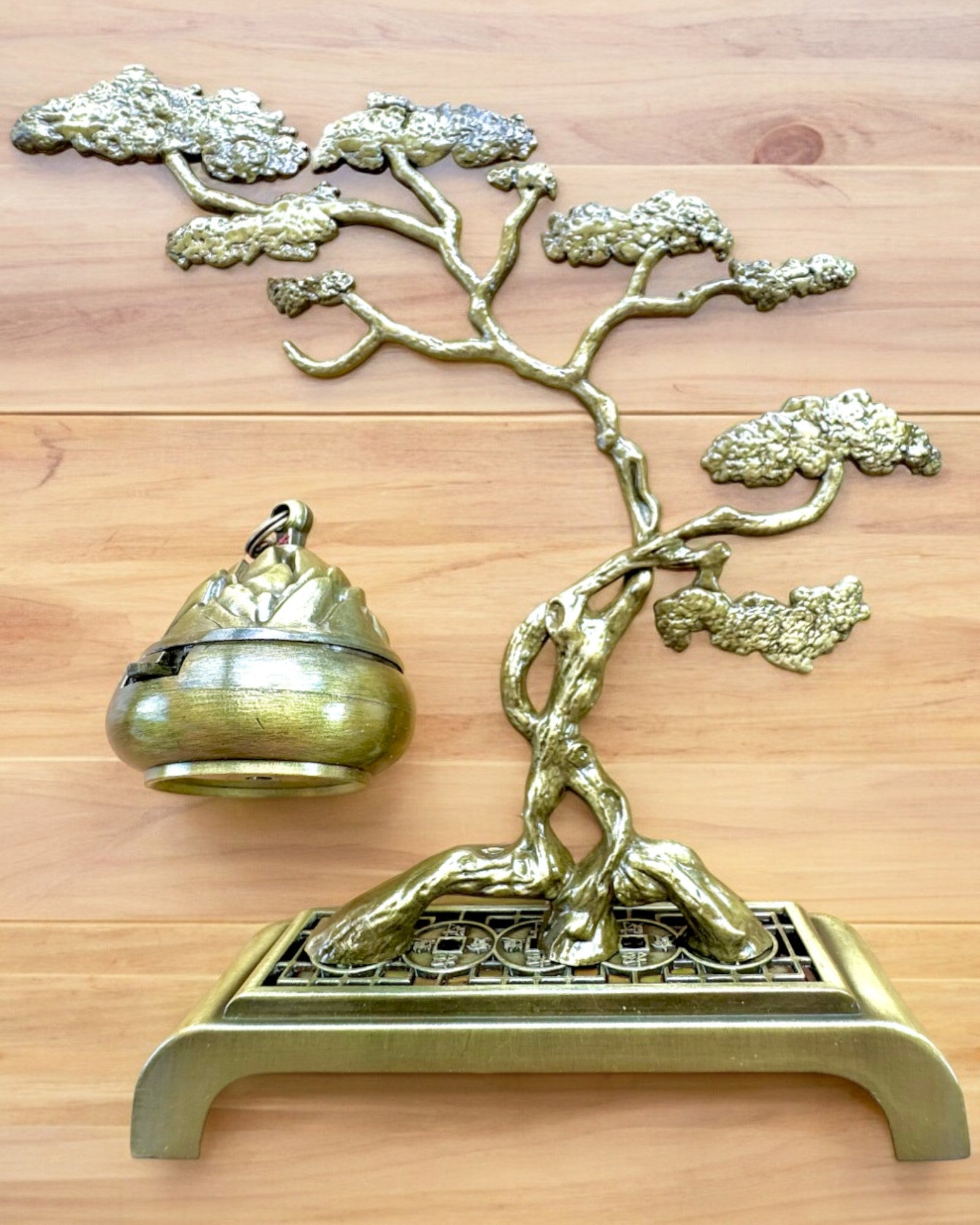 Suporte Elegante de Metal para Incenso Bonsai - possibilidade de personalização com gravação para presente