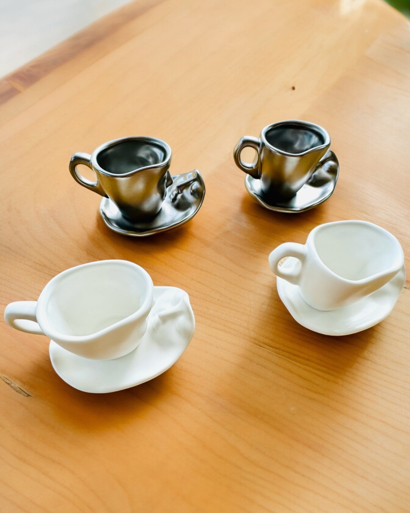 Elegantes Chávenas de Cerâmica "Maska" – Conjunto de 2 peças - possibilidade de personalização com gravação para presente