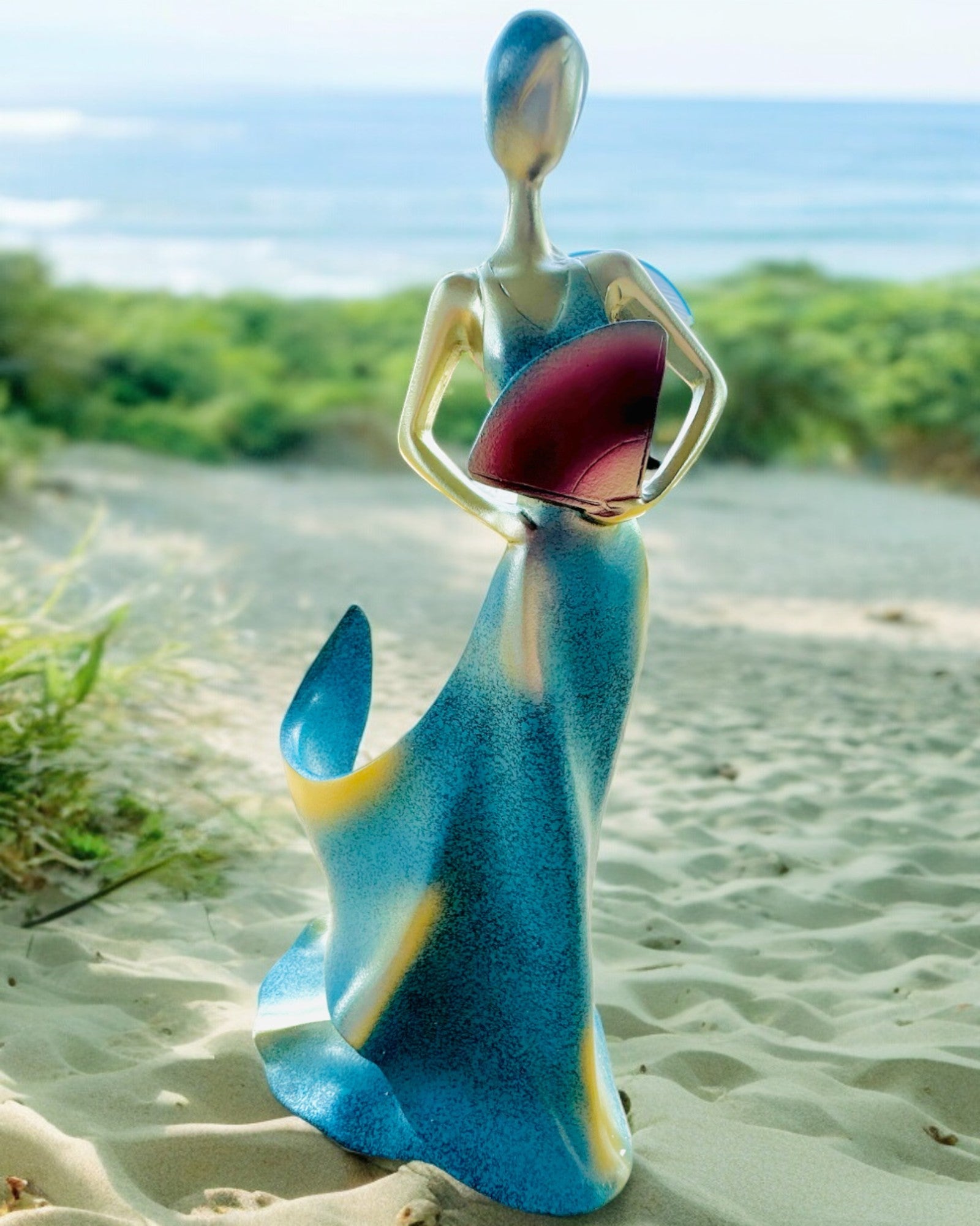 Elegante Suporte para Garrafa - Estátua da Dama - personalização com gravação, 2 variantes à escolha