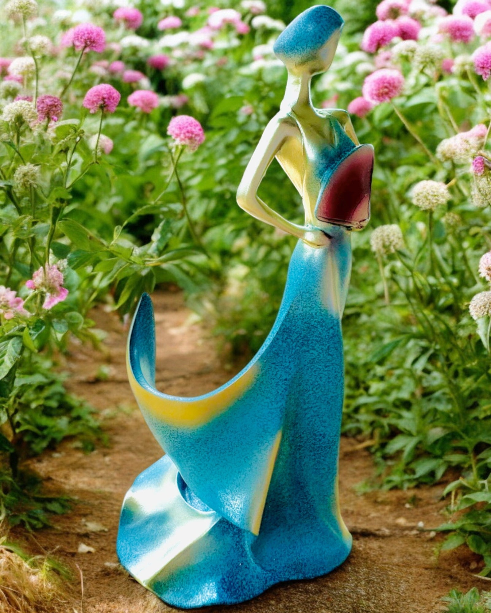 Elegante Suporte para Garrafa - Estátua da Dama - personalização com gravação, 2 variantes à escolha