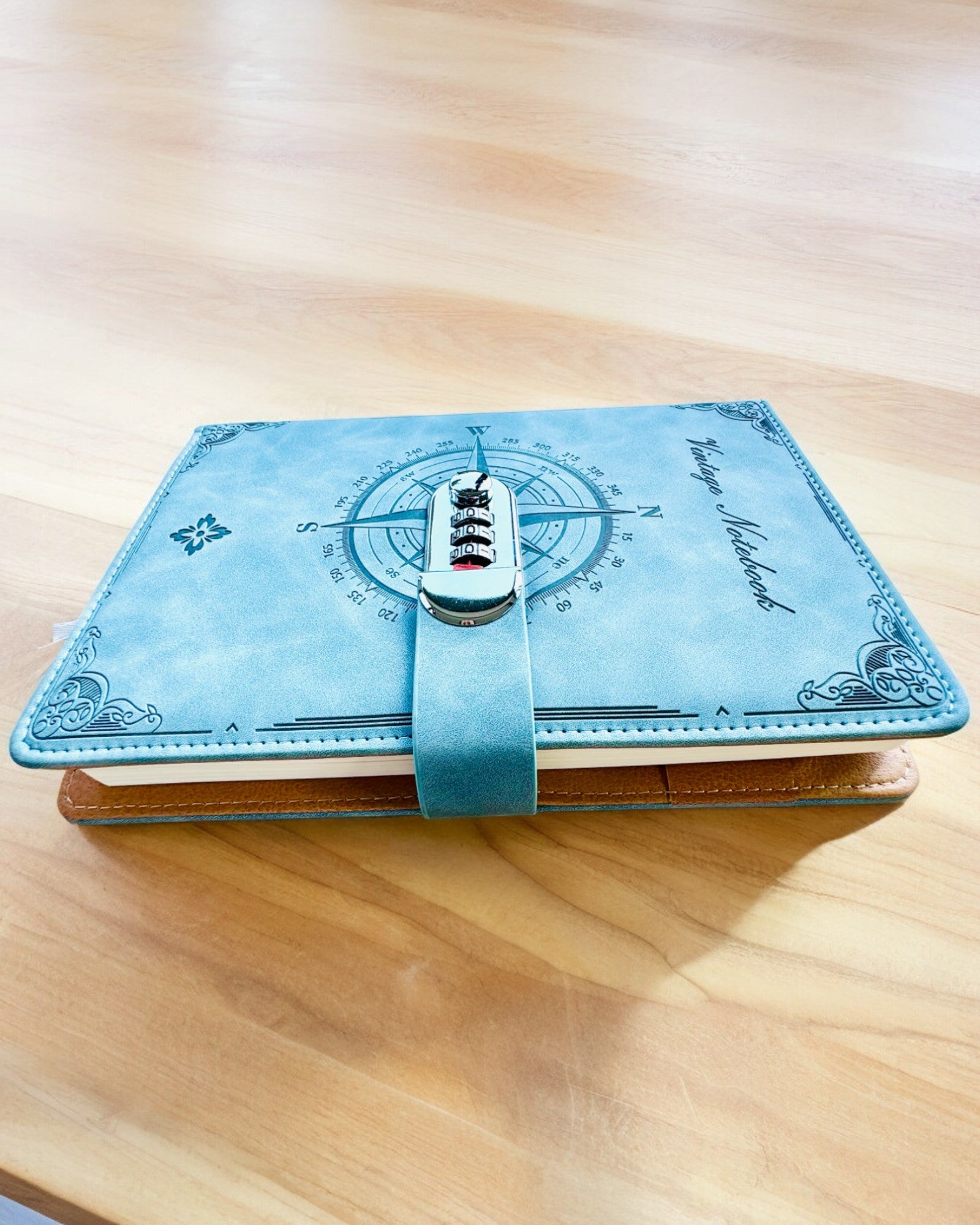 Caderno Secreto A5 Vintage com Fecho de Código - Escolha o Seu Estilo, personalização com gravação para presente