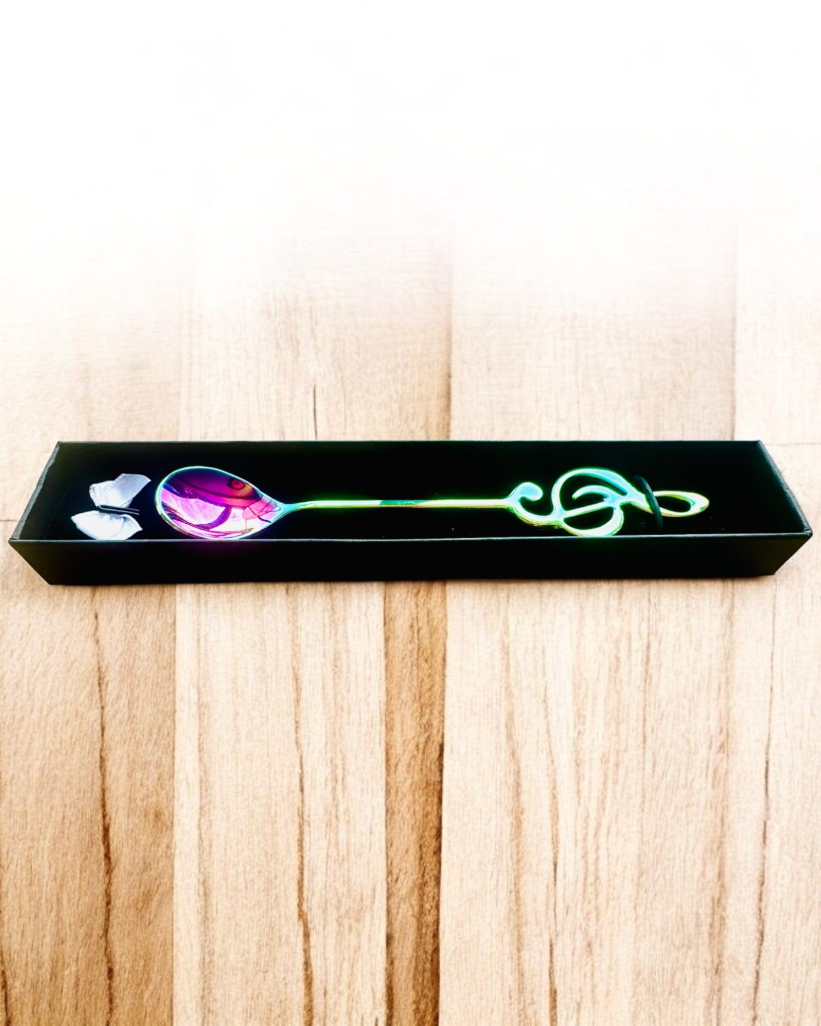 Colher Elegante com Chave de Sol – Personalizada para presente, 2 variantes de cor à escolha