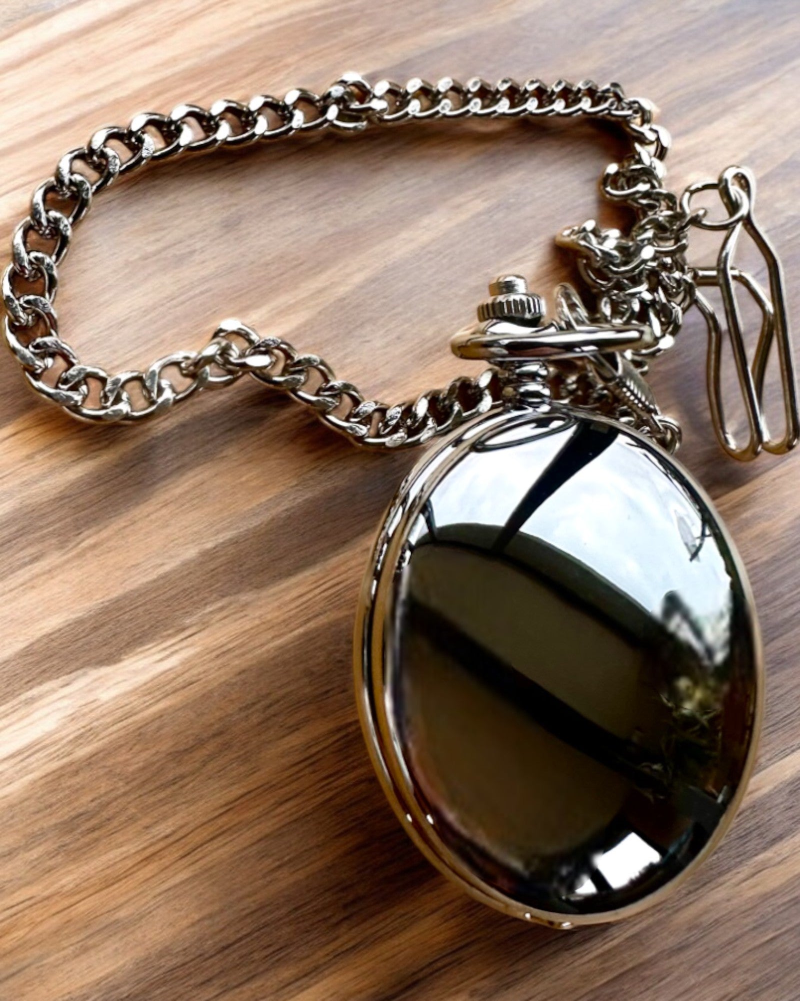 Relógio de Bolso Mecânico Clássico com Tampa Dupla, Manual, Cor Prata