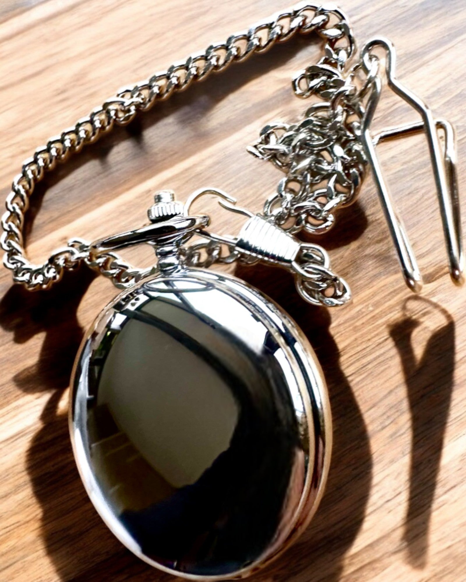 Relógio de Bolso Mecânico Clássico com Tampa Dupla, Manual, Cor Prata