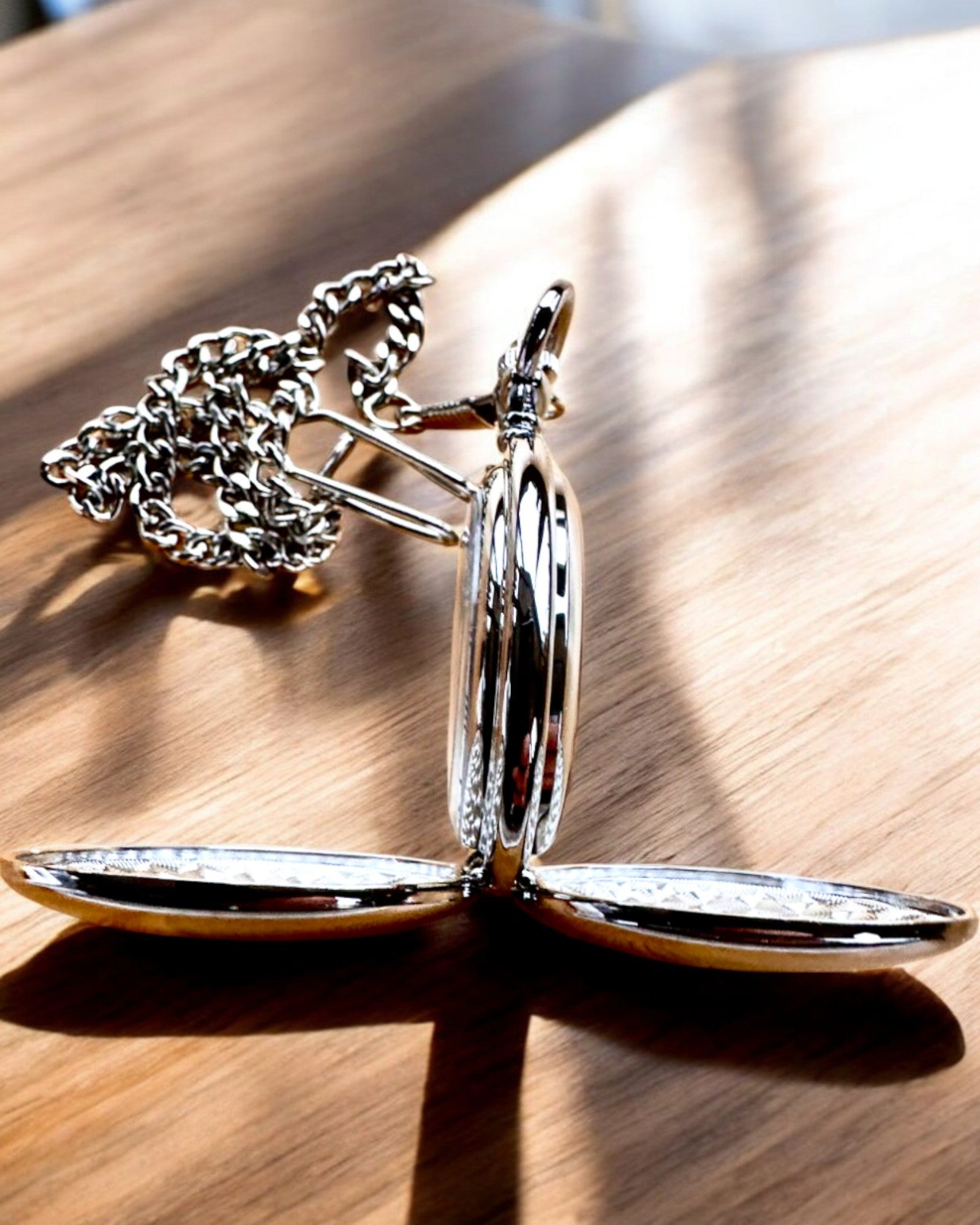 Relógio de Bolso Mecânico Clássico com Tampa Dupla, Manual, Cor Prata