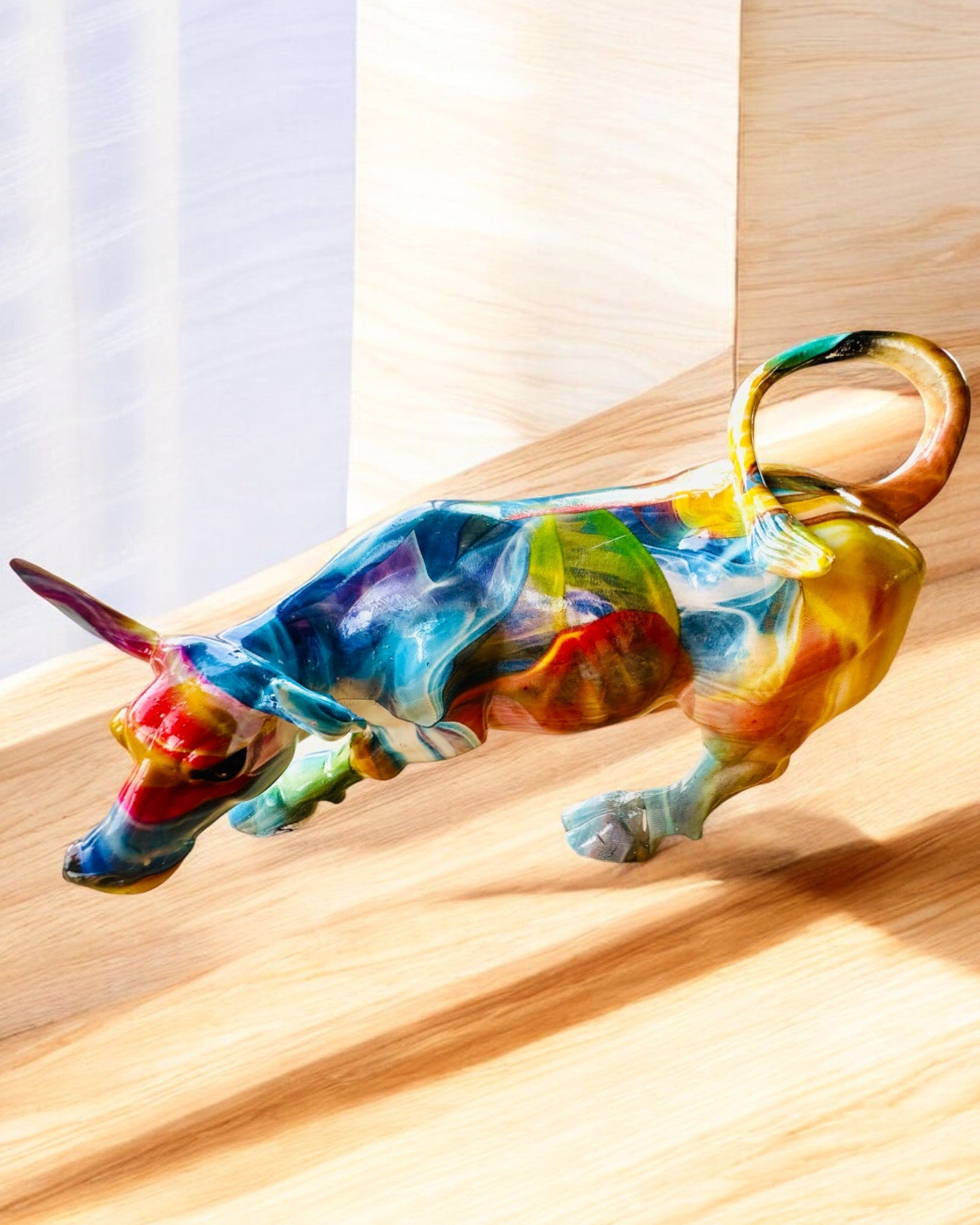 Escultura Decorativa Touro "BullArt" – Arte Única com Opção de Gravação - 4 variantes de cor, para presente personalizado