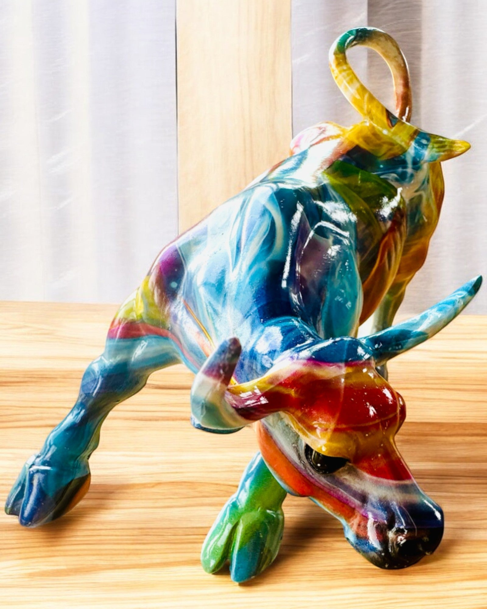 Escultura Decorativa Touro "BullArt" – Arte Única com Opção de Gravação - 4 variantes de cor, para presente personalizado