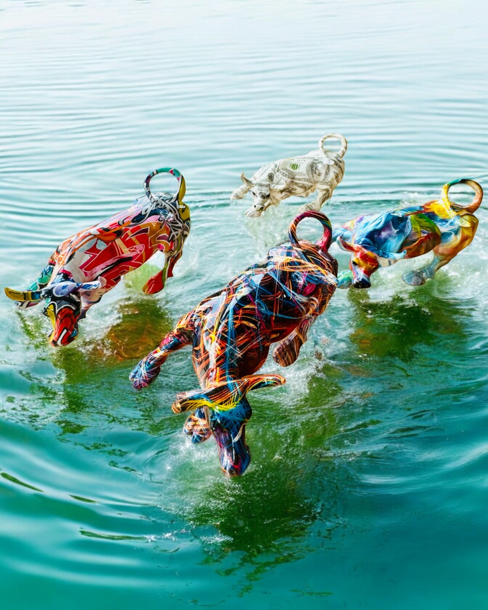 Escultura Decorativa Touro "BullArt" – Arte Única com Opção de Gravação - 4 variantes de cor, para presente personalizado