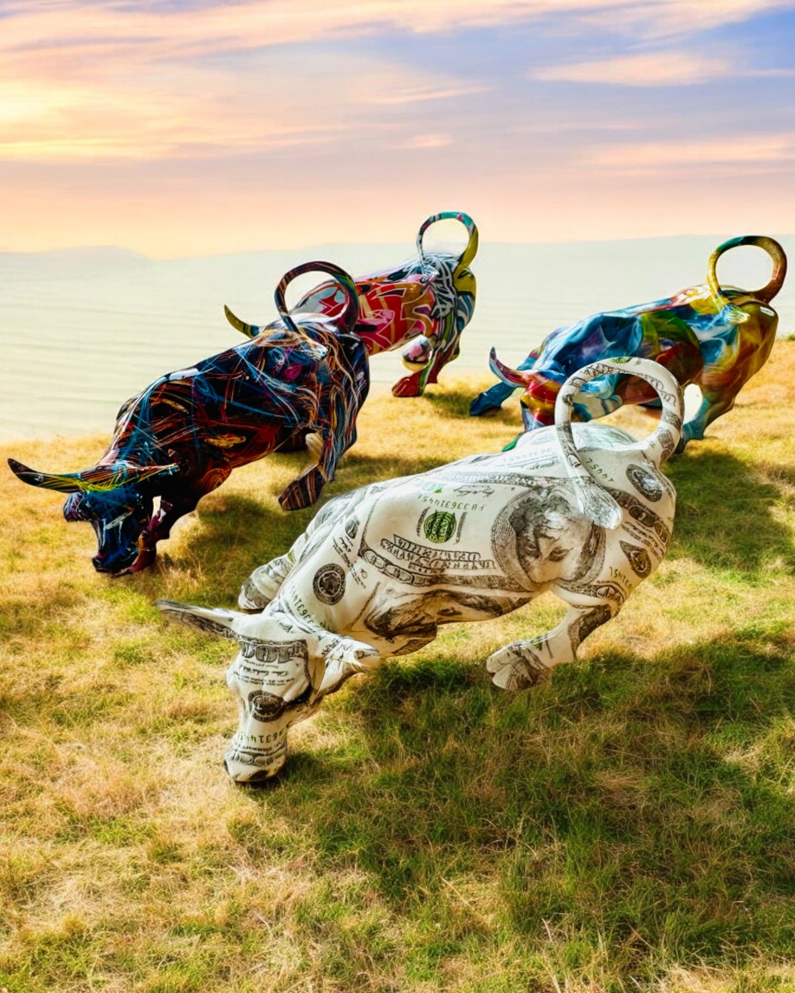 Escultura Decorativa Touro "BullArt" – Arte Única com Opção de Gravação - 4 variantes de cor, para presente personalizado