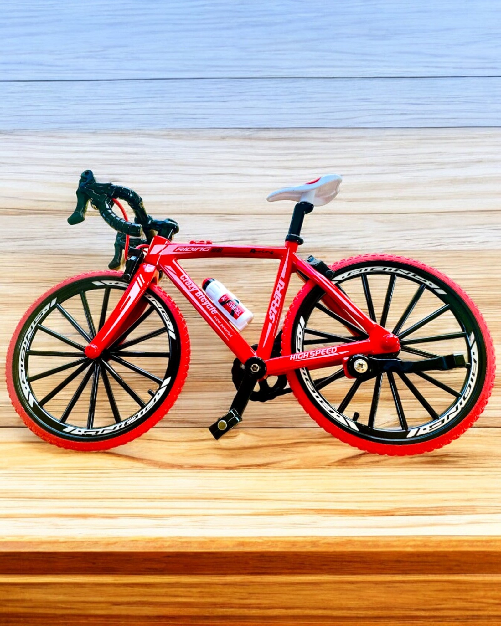 Modelo Miniatura de Metal Bicicleta Vermelha "SpeedMaster" personalização com gravação para presente, 2 variantes de cor