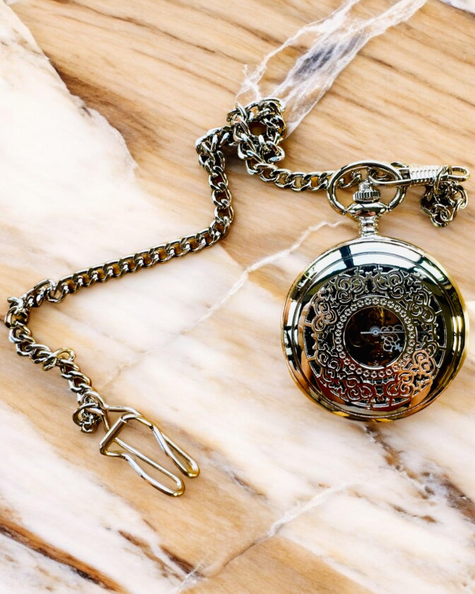 Relógio de Bolso "Eterna Elegancja", presente personalizado, gravação. Cor prateada