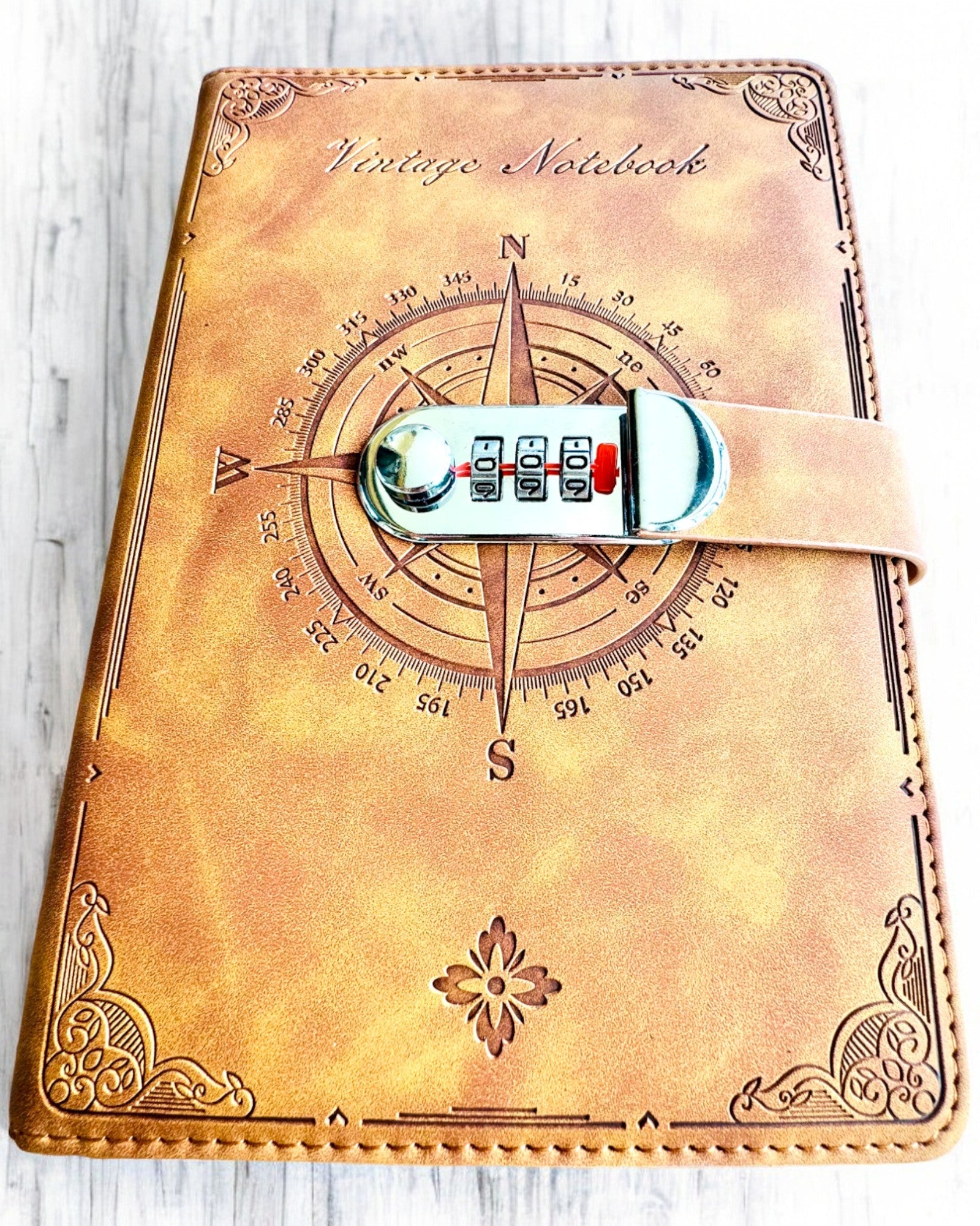Caderno Secreto A5 Vintage com Fecho de Código - Escolha o Seu Estilo, personalização com gravação para presente