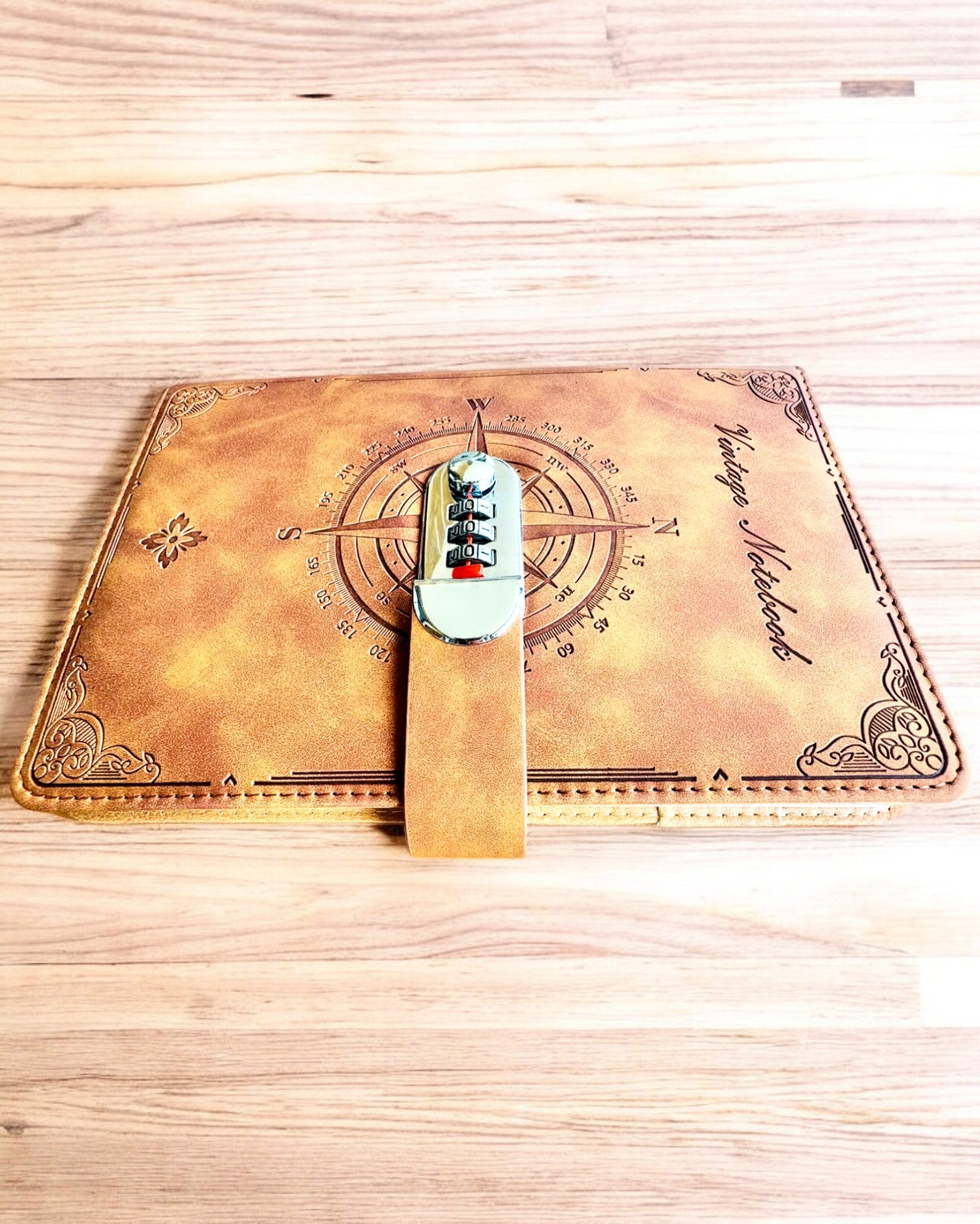 Caderno Secreto A5 Vintage com Fecho de Código - Escolha o Seu Estilo, personalização com gravação para presente