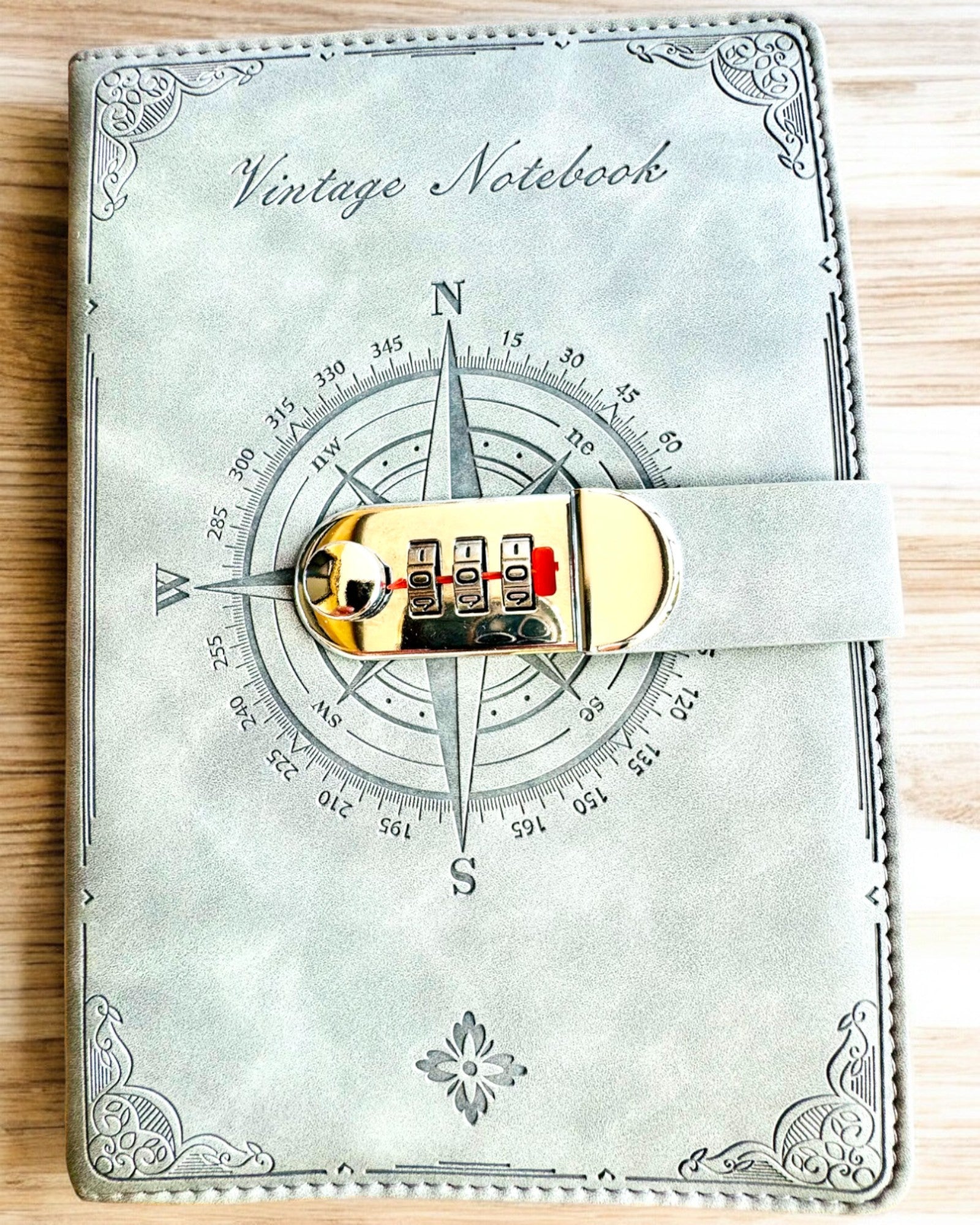 Caderno Secreto A5 Vintage com Fecho de Código - Escolha o Seu Estilo, personalização com gravação para presente