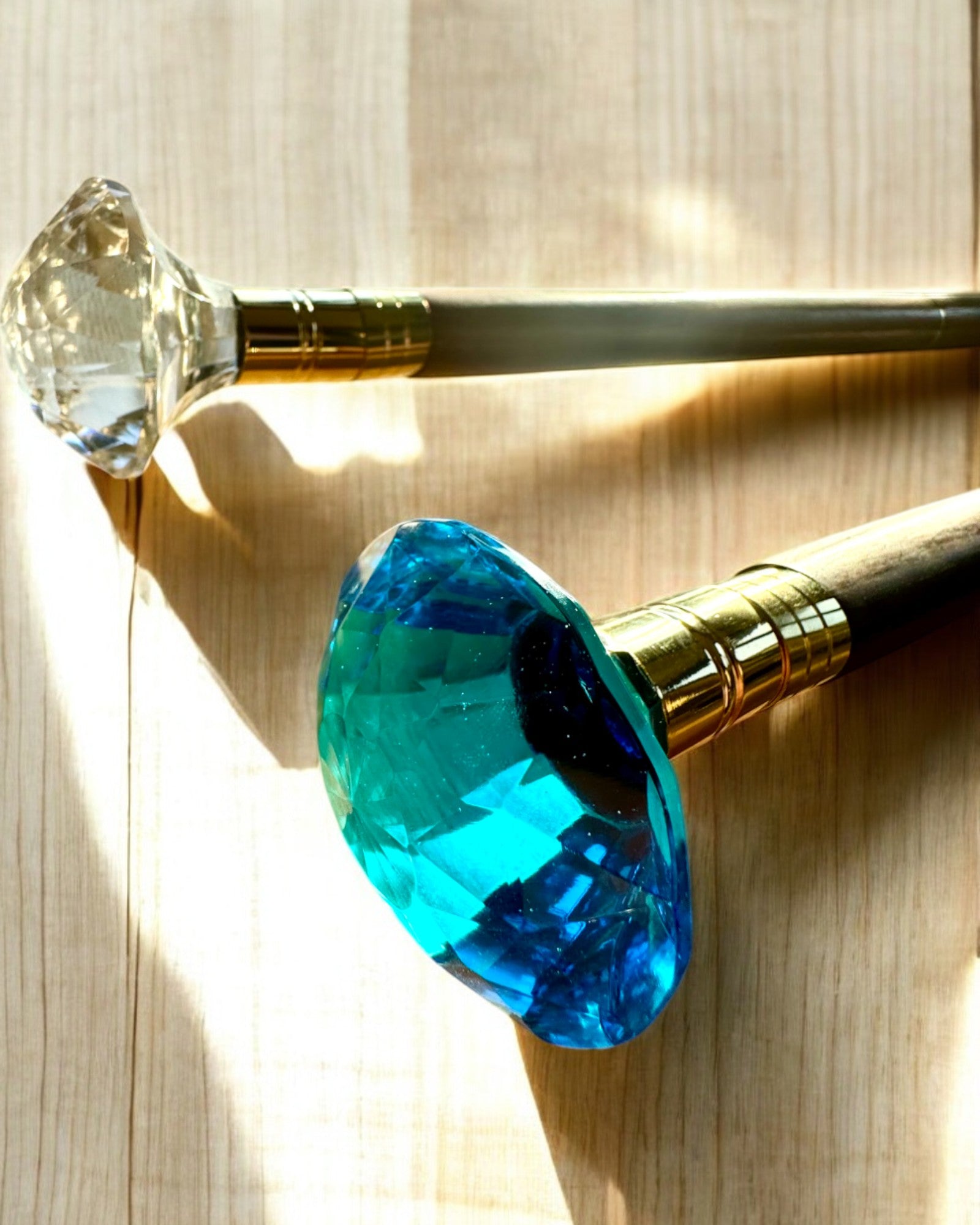 Bengala para caminhar "Diamante em bronze" - Madeira Feita à mão, possibilidade de gravação
