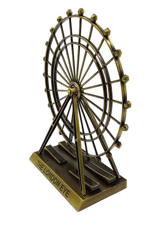 Roda gigante - decoração em metal na cor castanha/cobre com possibilidade de personalização por gravação