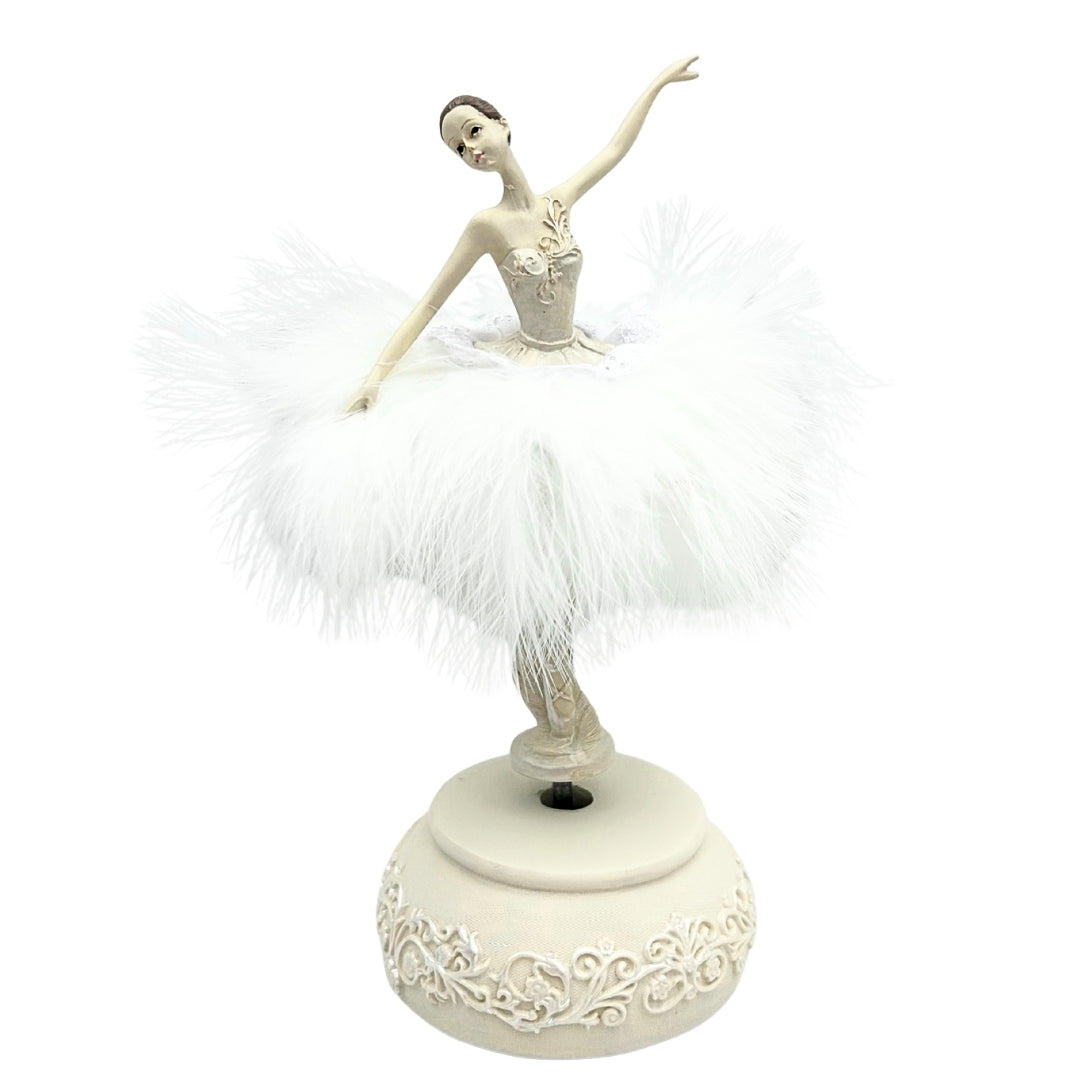 Caixa de Música Bailarina Rainha da Neve Móvel 23,5 cm com Gravação
