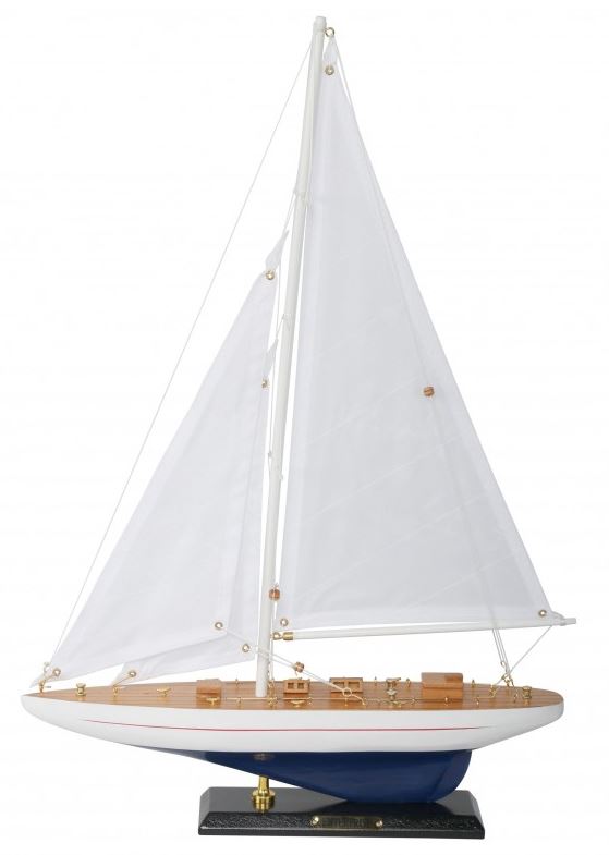 Modelo de iate em madeira Enterprise 49 cm com gravação personalizada