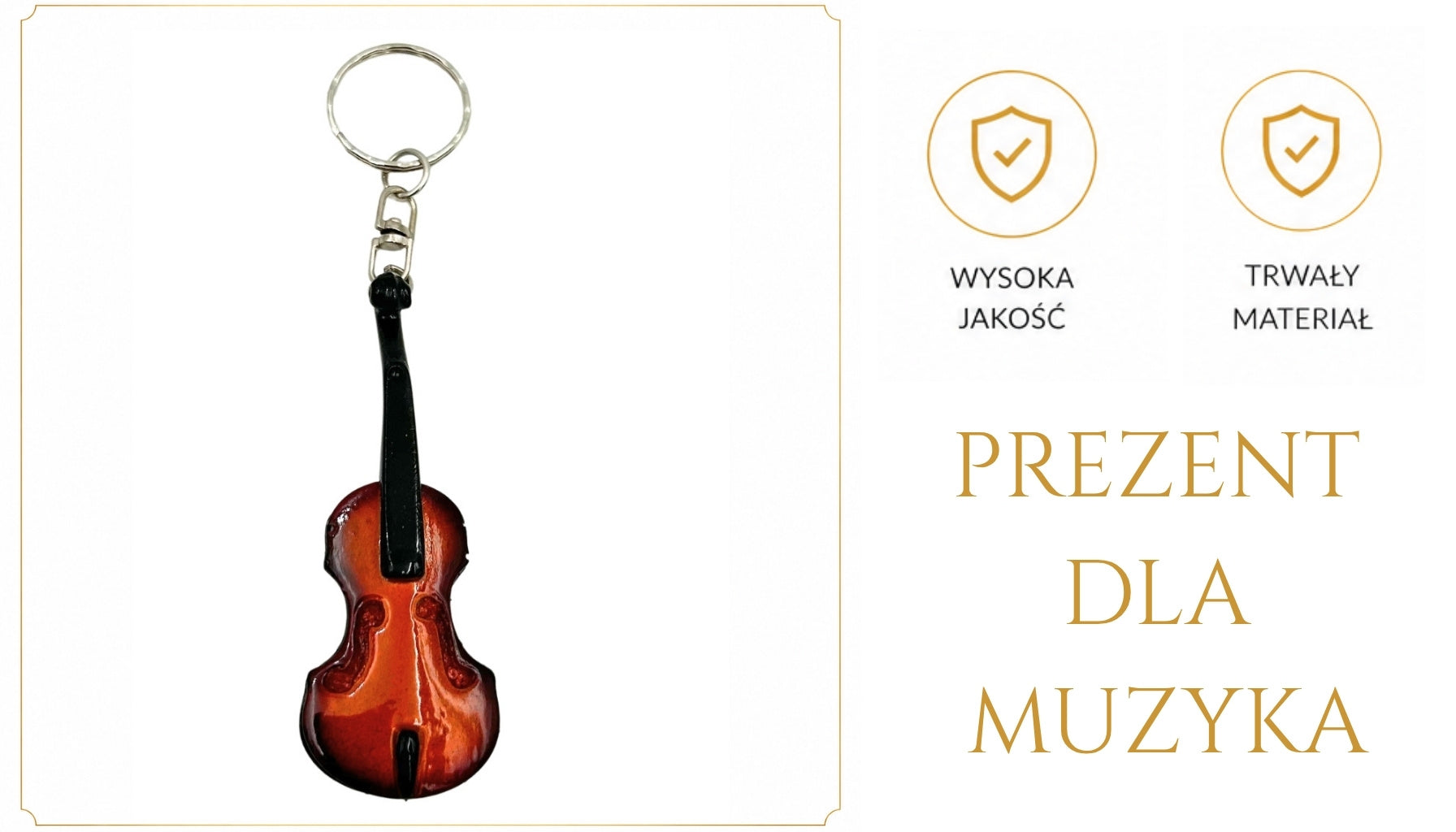 Brelok do Kluczy Skrzypce ECK-0887 z Mahoniu z Możliwością Personalizacji Grawerem