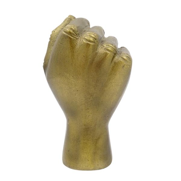 Figura Decorativa Punho Fechado em Alumínio 18cm com Possibilidade de Personalização por Gravação