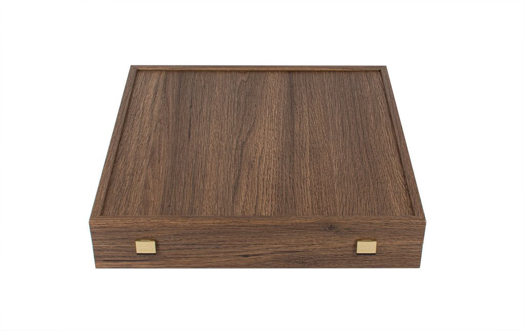 Xadrez metálico exclusivo Renascimento S9BRGS 36x36 cm dourado-prateado com possibilidade de personalização por gravação