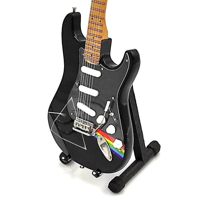 Mini guitarra Pink Floyd em madeira de mogno, feita à mão, 27,5 cm, possibilidade de personalização com gravação, presente ideal para fãs de música